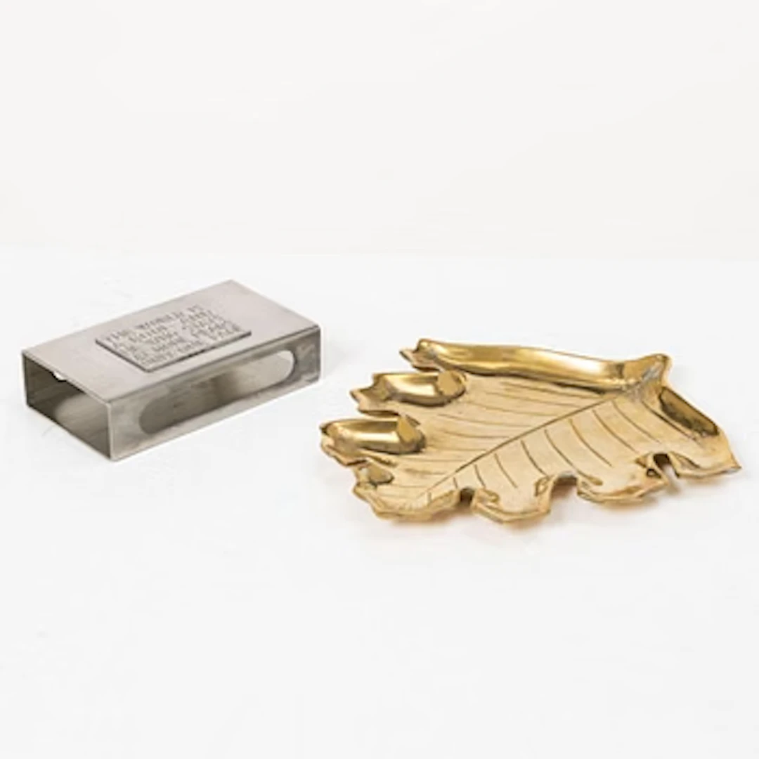 Dish and matchbox holder, Firma Svenskt Tenn.