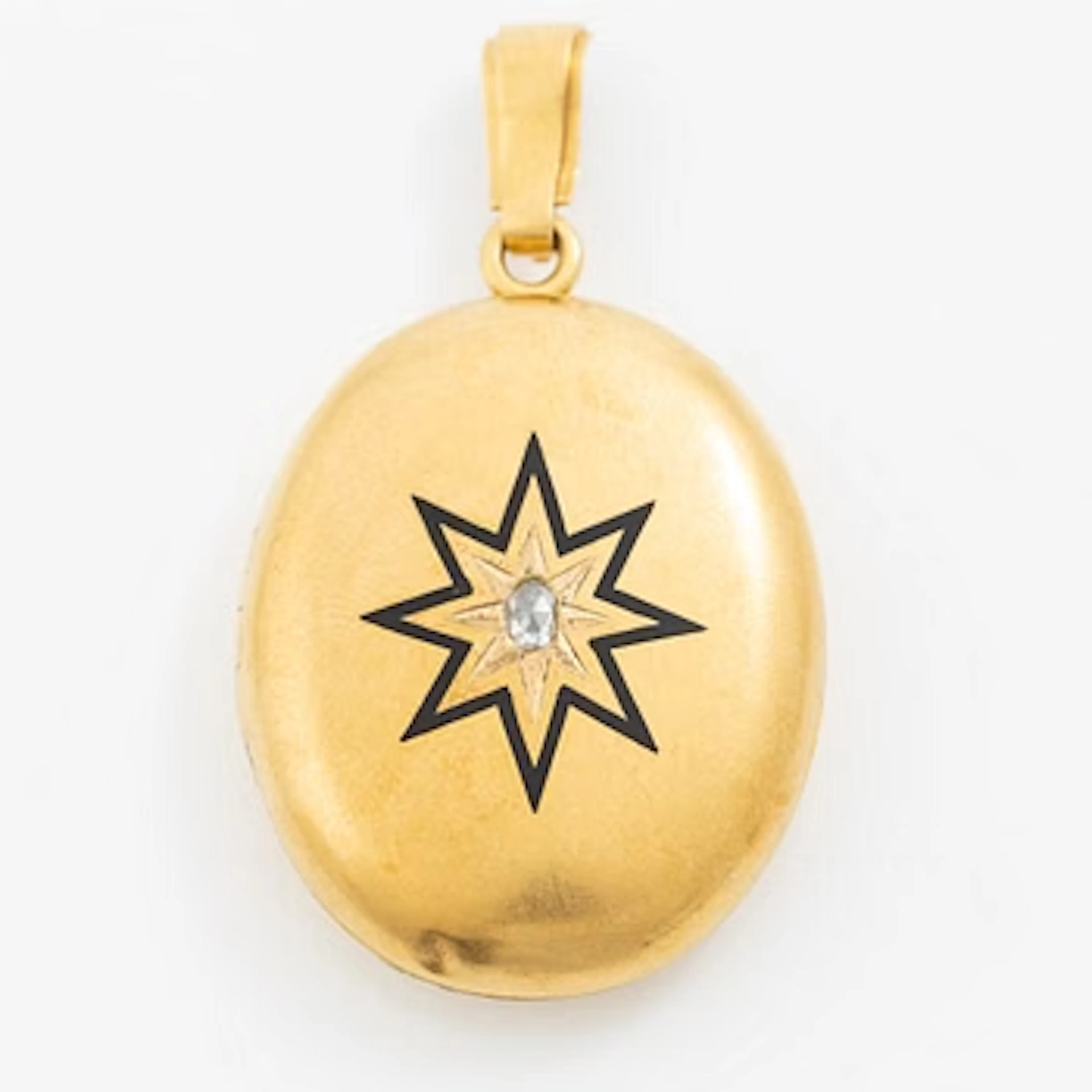Medallion/Pendant in 18K gold with enamel in the form of a star and