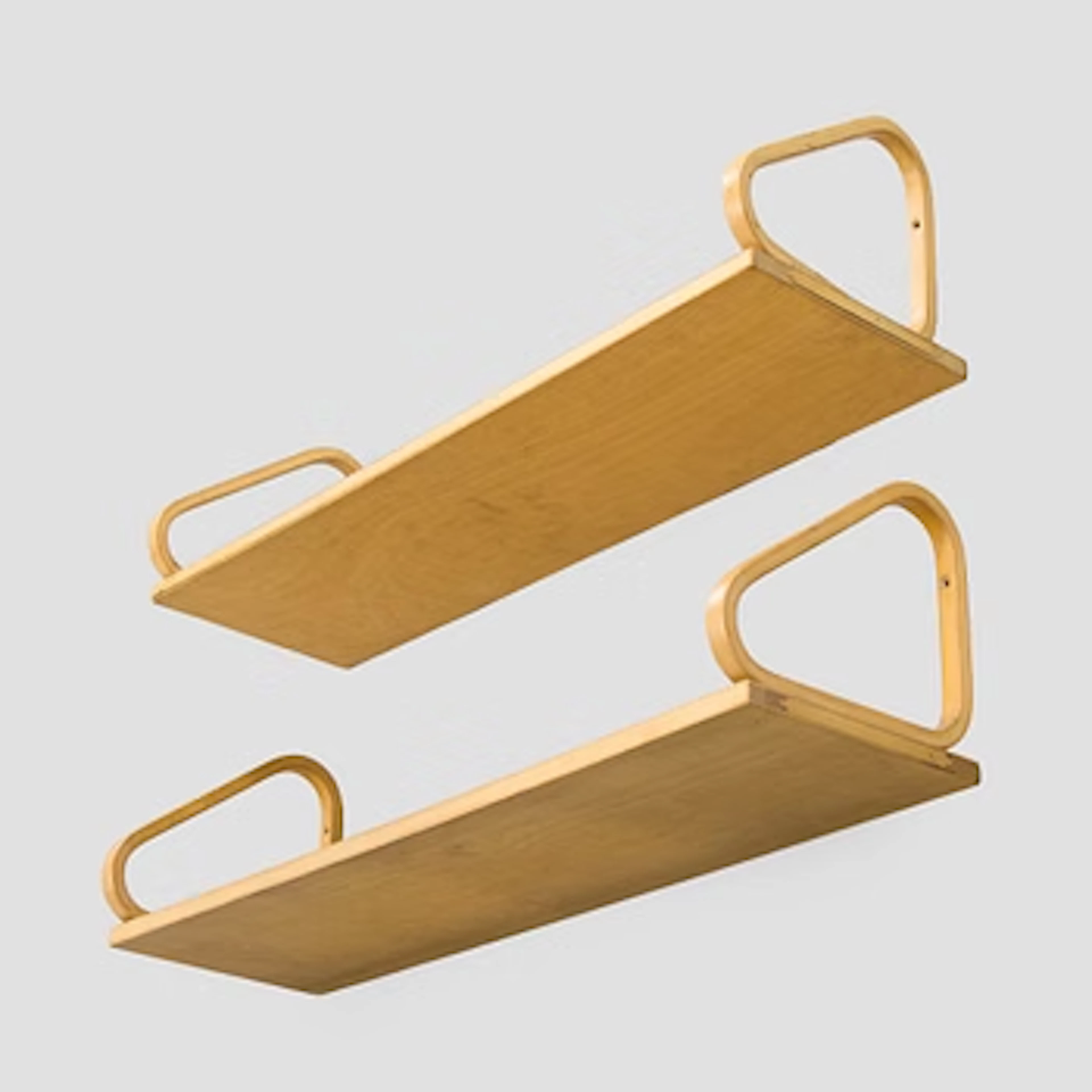 Alvar Aalto, two '112B' shelves, Artek, late 20th century.