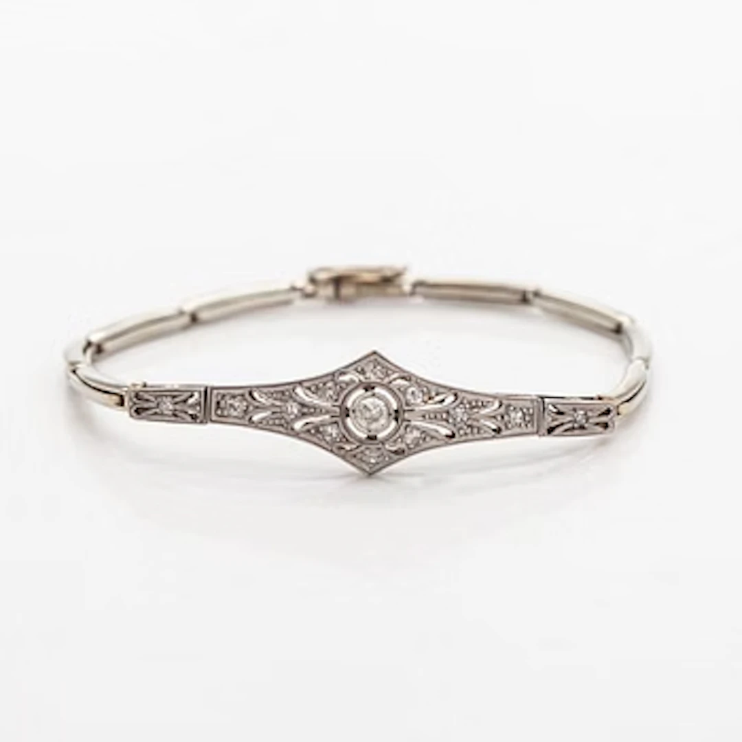 Bracelet, old-cut and full-cut diamonds, 18K white gold.