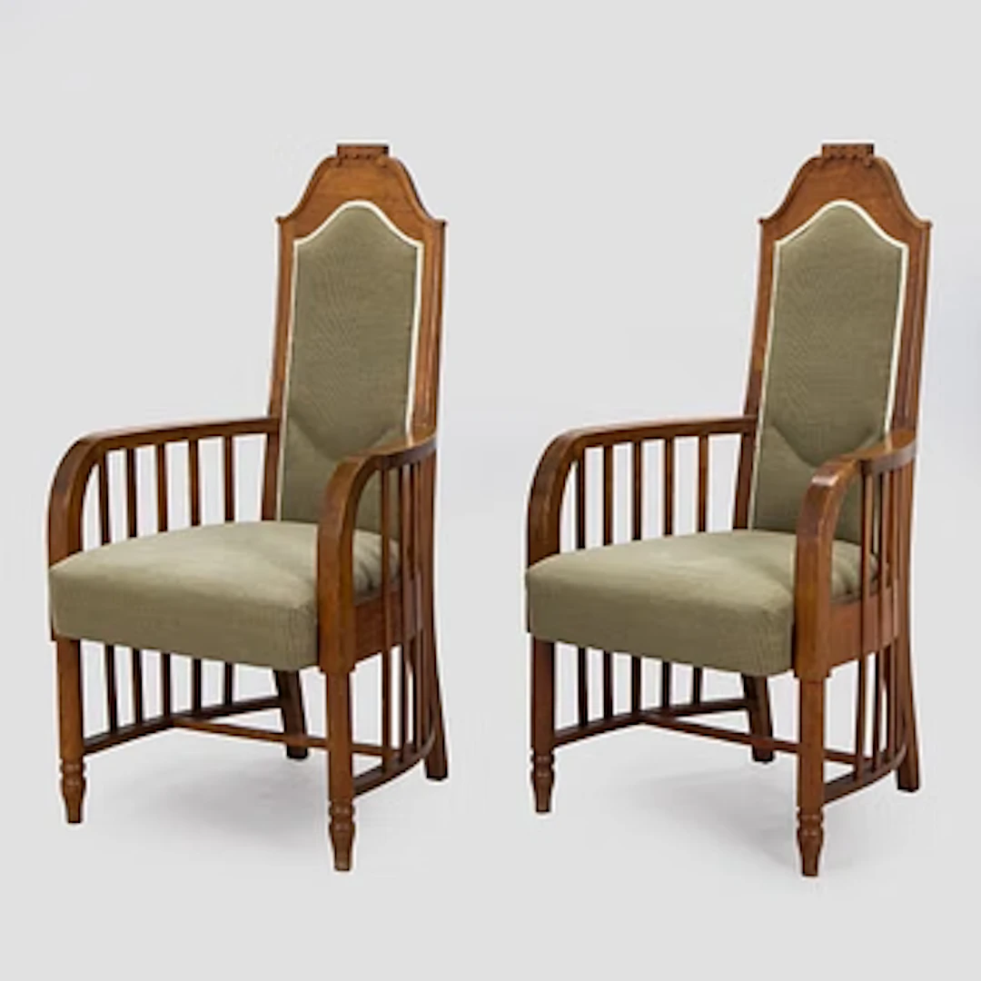 A pair of armchairs, early 20th century.