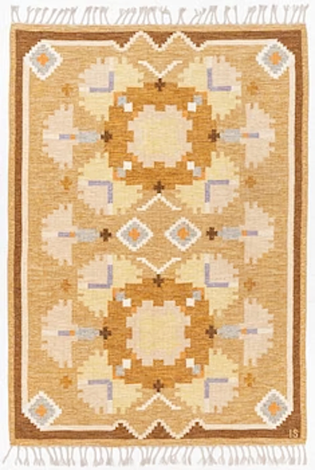 Ingegerd Silow, Rug, “Nejlikan”, rölakan, approx. 238 x 168 cm, signed IS.