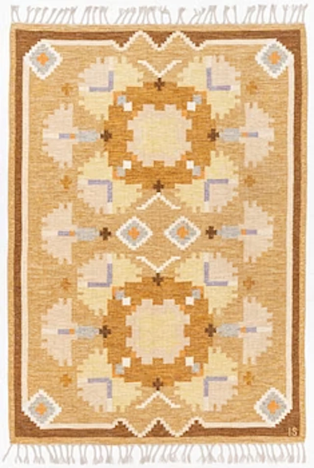 Ingegerd Silow, Rug, “Nejlikan”, rölakan, approx. 238 x 168 cm, signed IS.