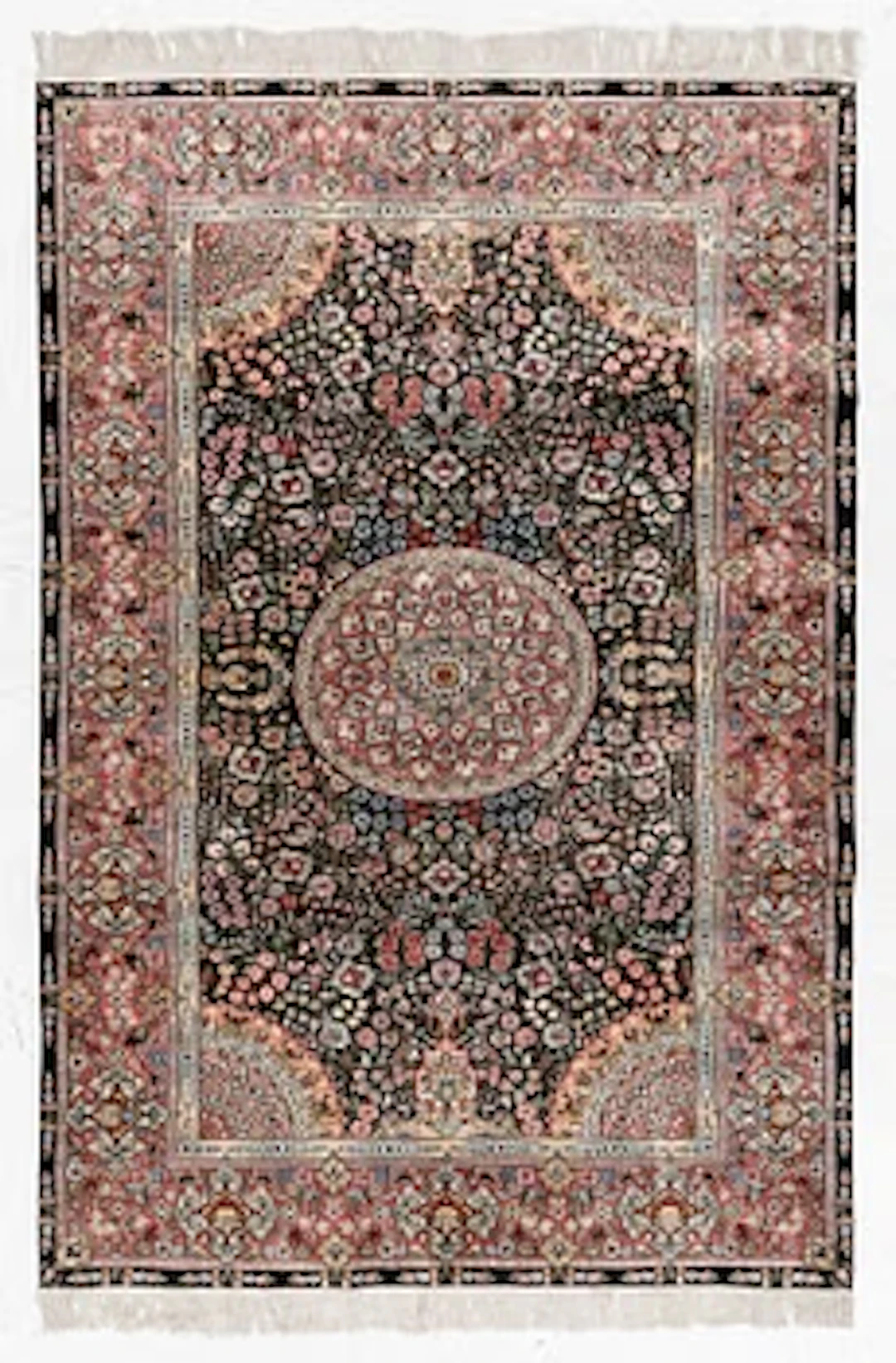 Carpet, Oriental silk, approx. 184 x 125 cm.