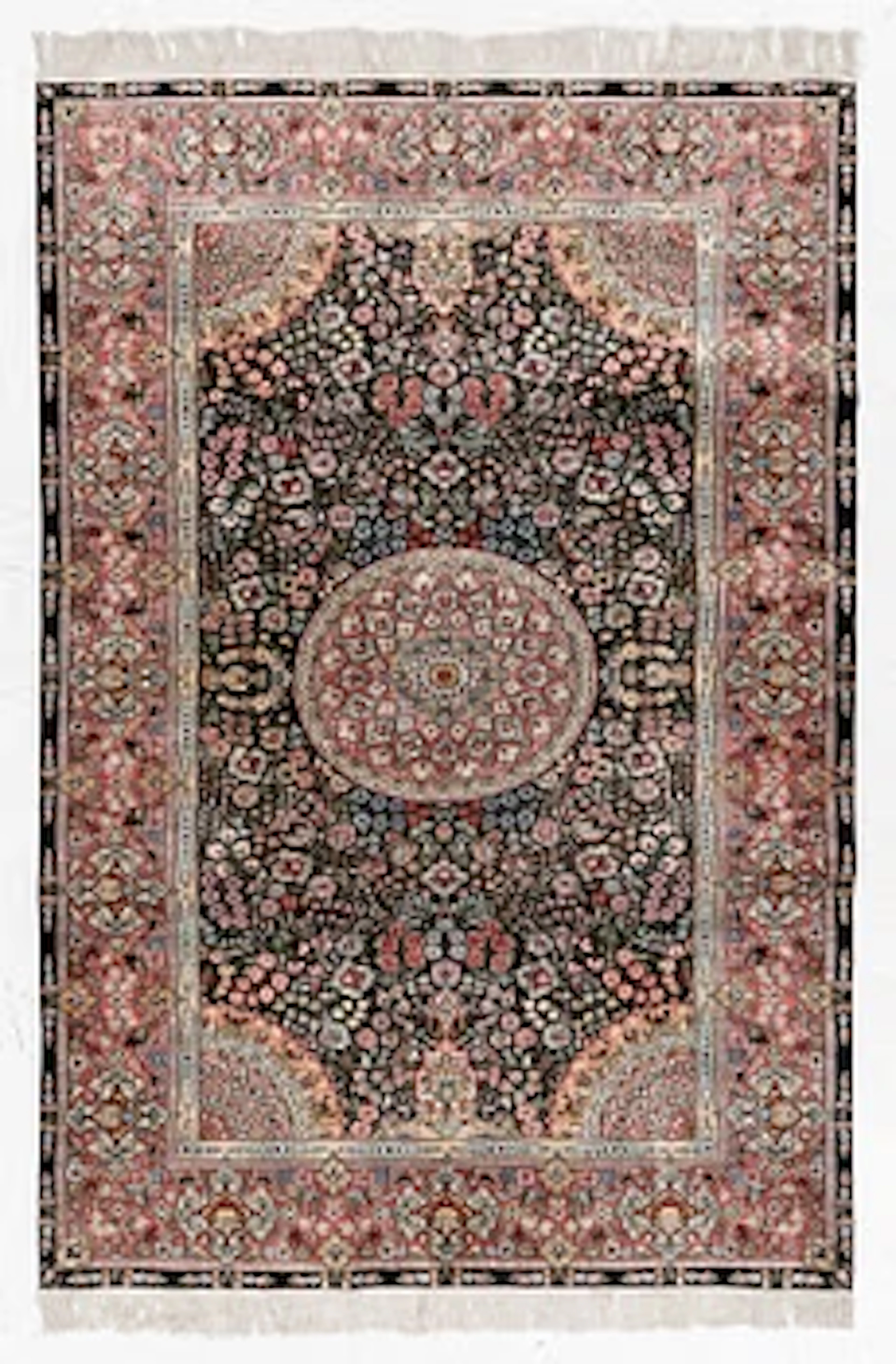 Carpet, Oriental silk, approx. 184 x 125 cm.