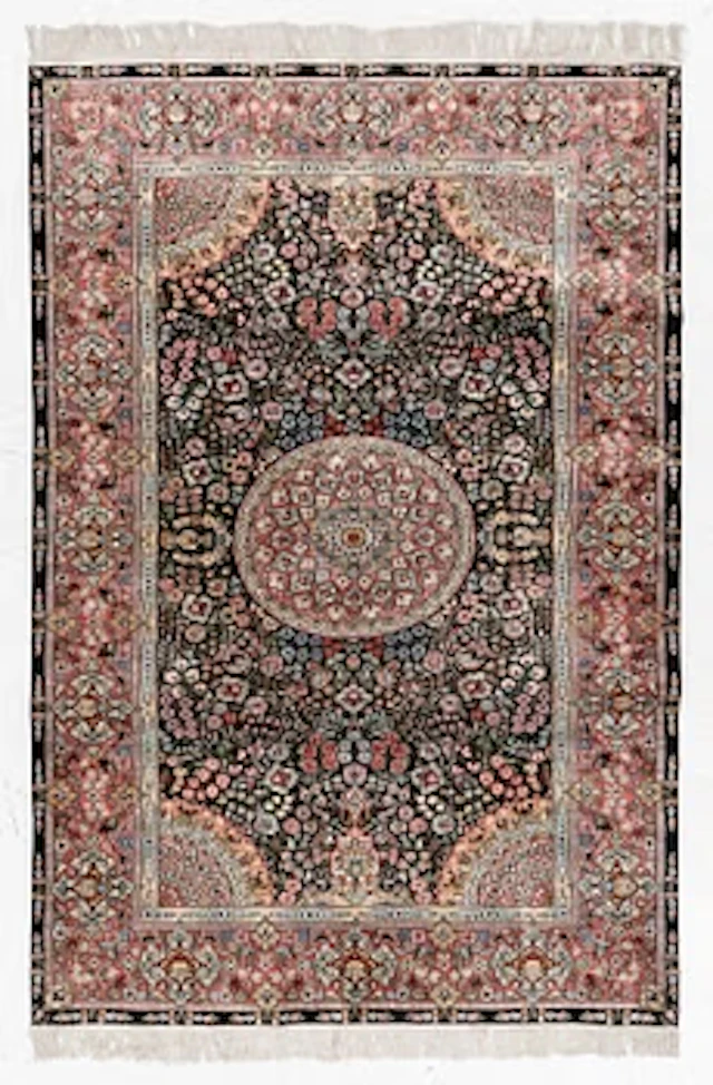 Carpet, Oriental silk, approx. 184 x 125 cm.