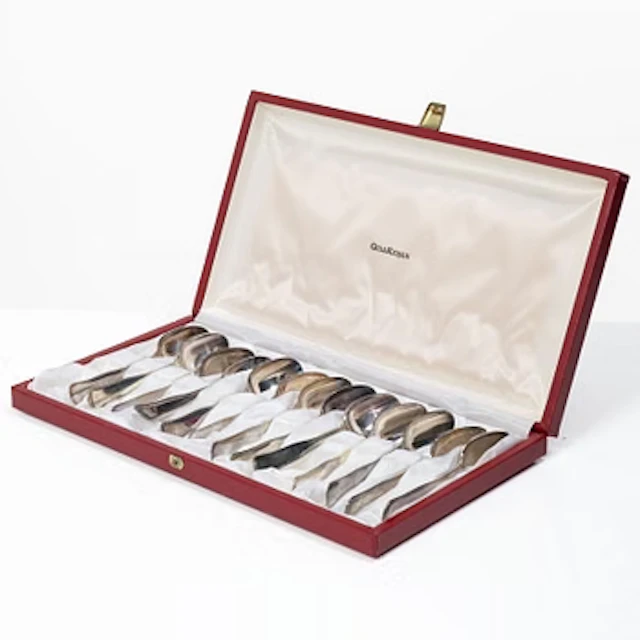 Twelve silver coffee spoons, Mema and Cohr, 1980s.