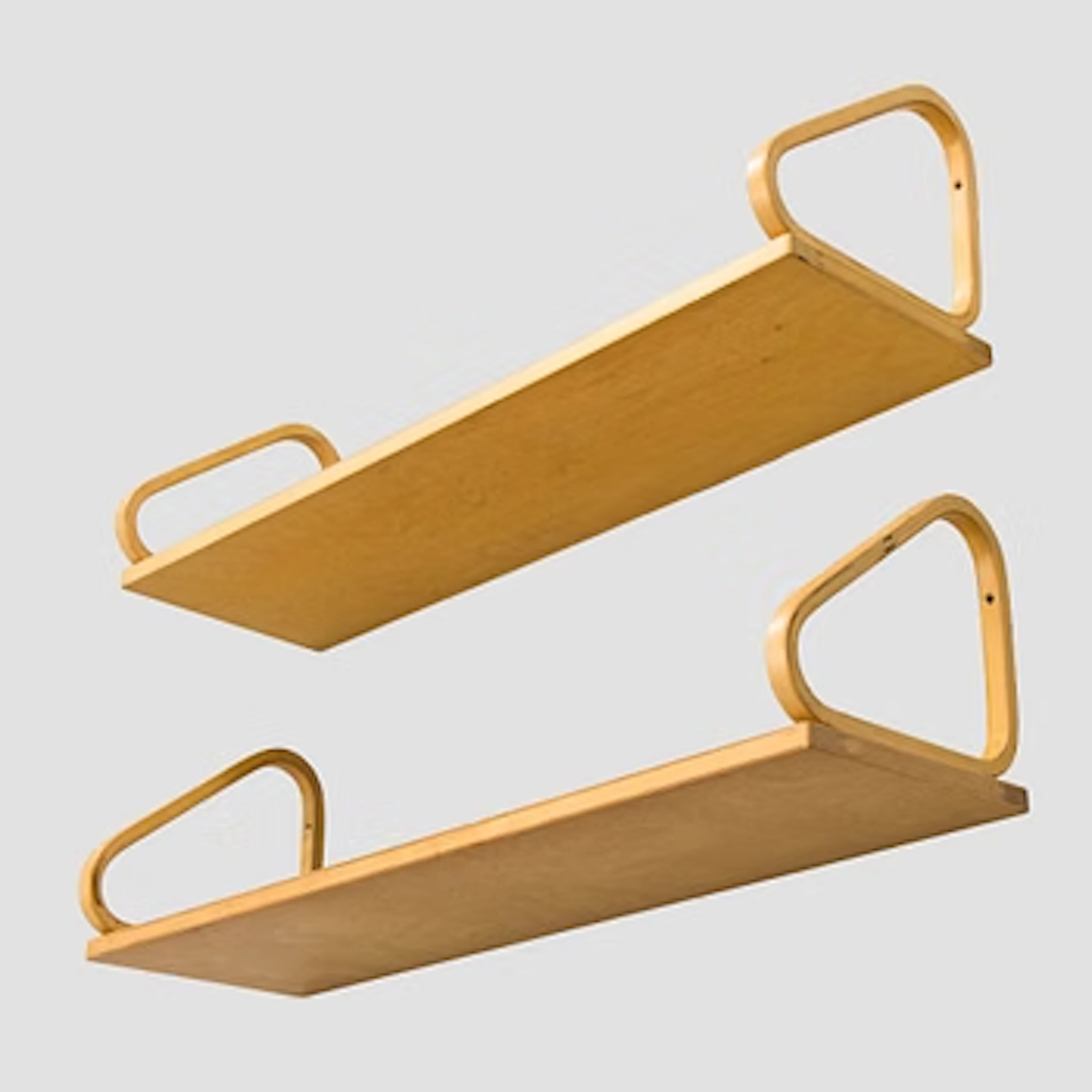 Alvar Aalto, two '112B' shelves, Artek, late 20th century.