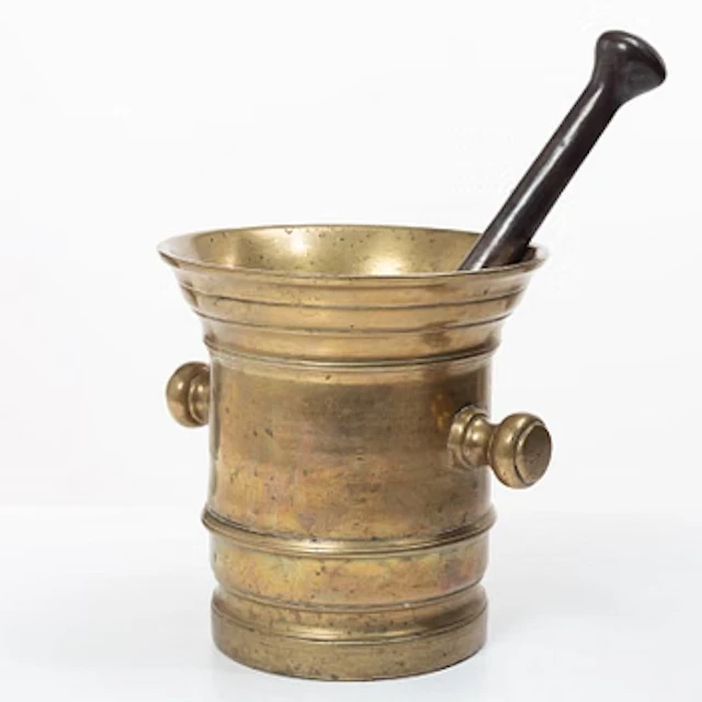 A large bronze, mortar, 19th century.