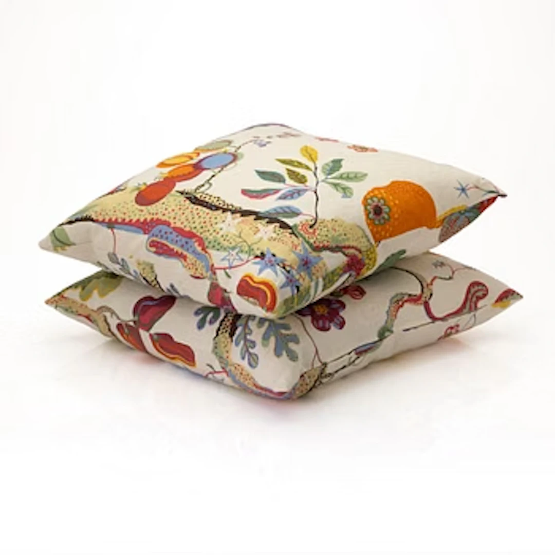 Josef Frank, Cushions, a pair, “Vegetable Tree”, Firma Svenskt Tenn, 2000s.