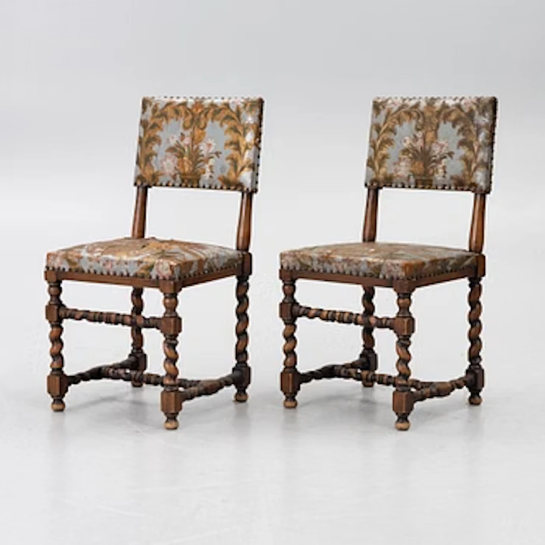 Chairs, a pair, Baroque style, circa 1900.