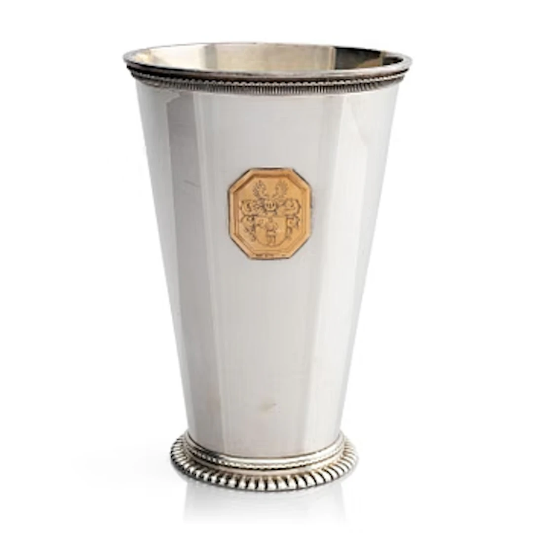 A Swedish silver and 18K gold beaker, mark of CG Hallberg, Stockholm 1937.