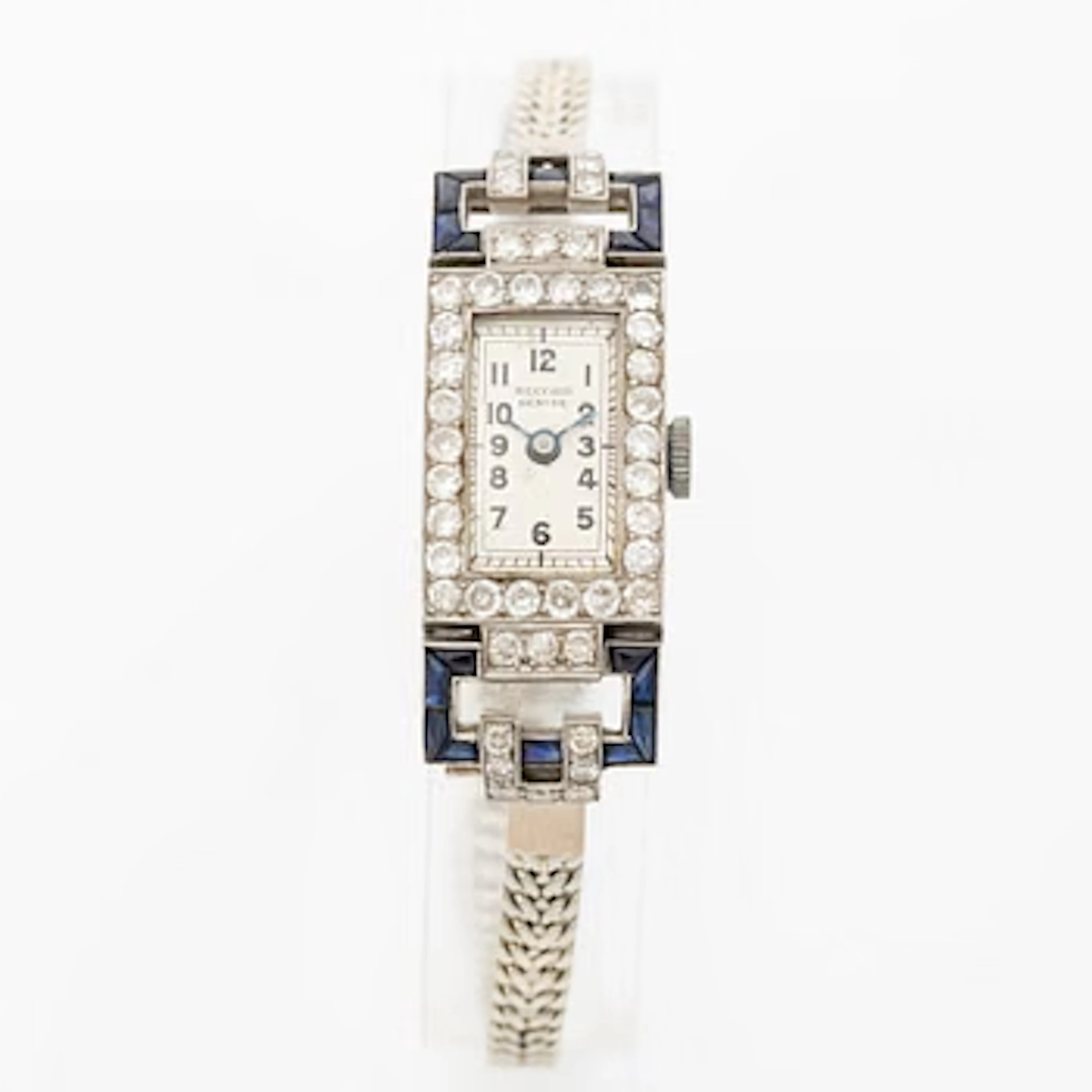 Ladies’ wristwatch in platinum and 18K white gold with old-cut diamonds