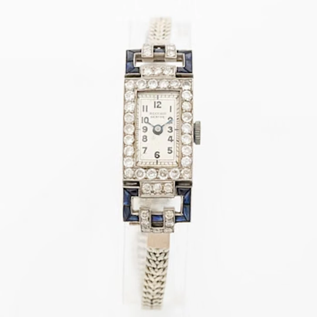 Ladies’ wristwatch in platinum and 18K white gold with old-cut diamonds