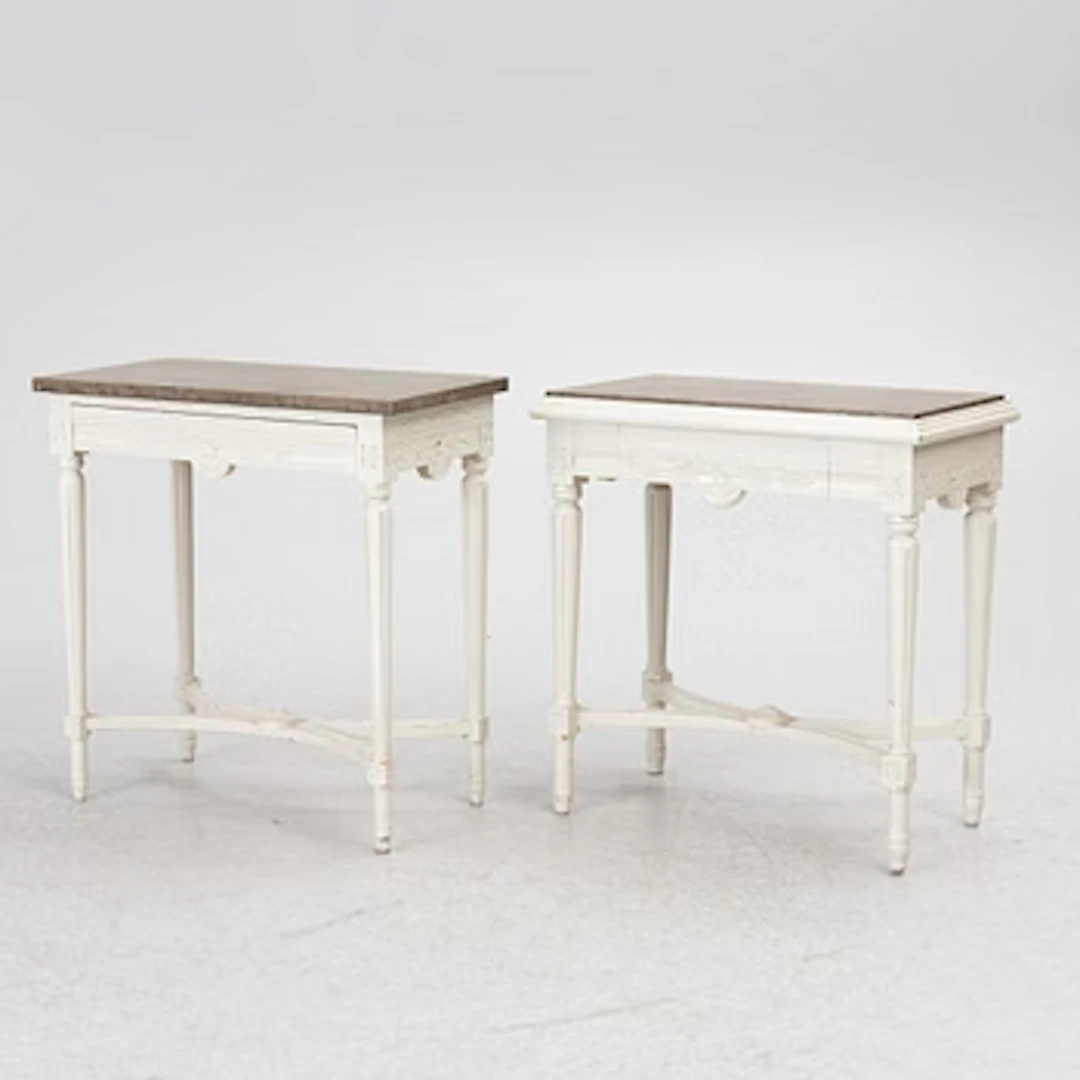 Two side tables, Gustavian style, 20th century.