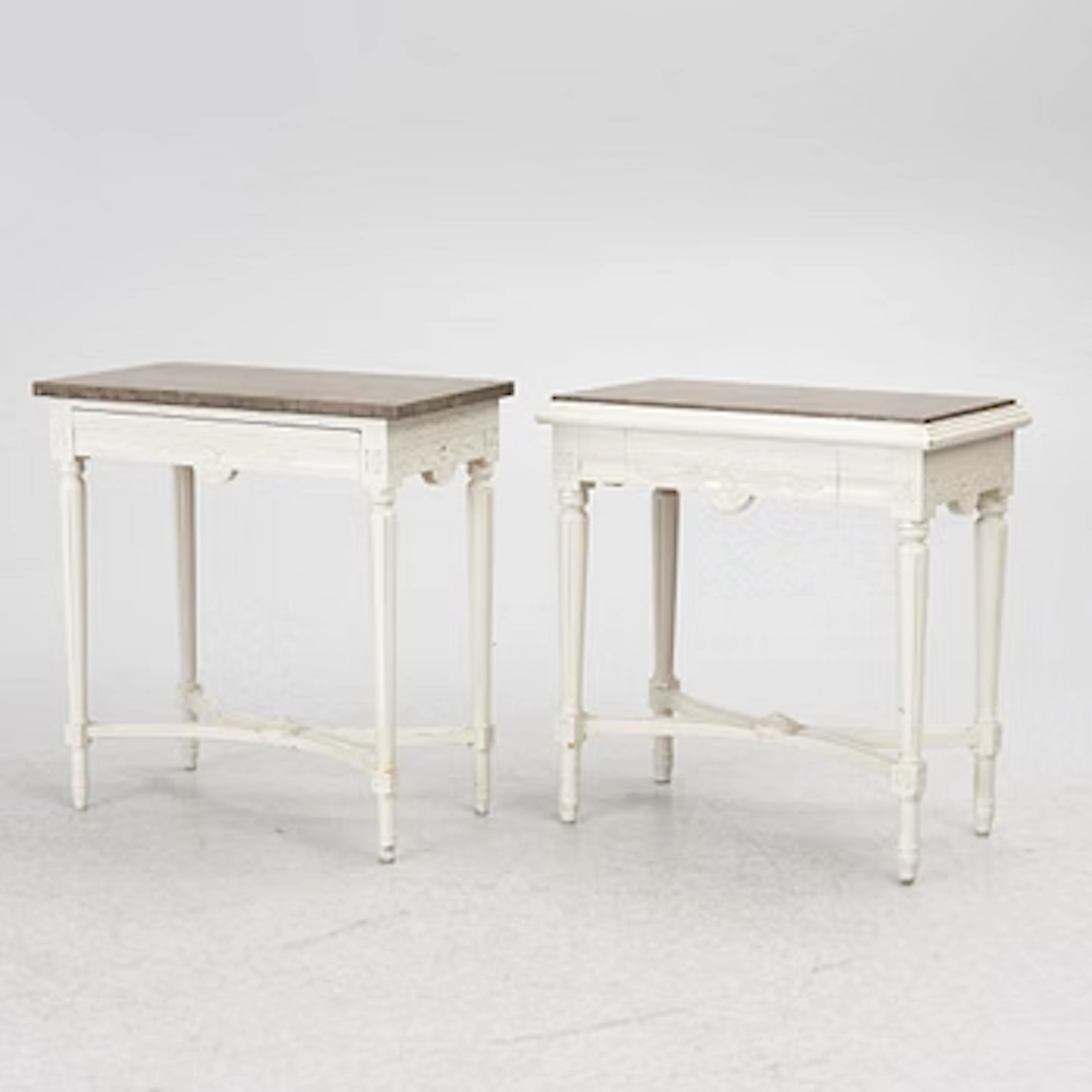 Two side tables, Gustavian style, 20th century.