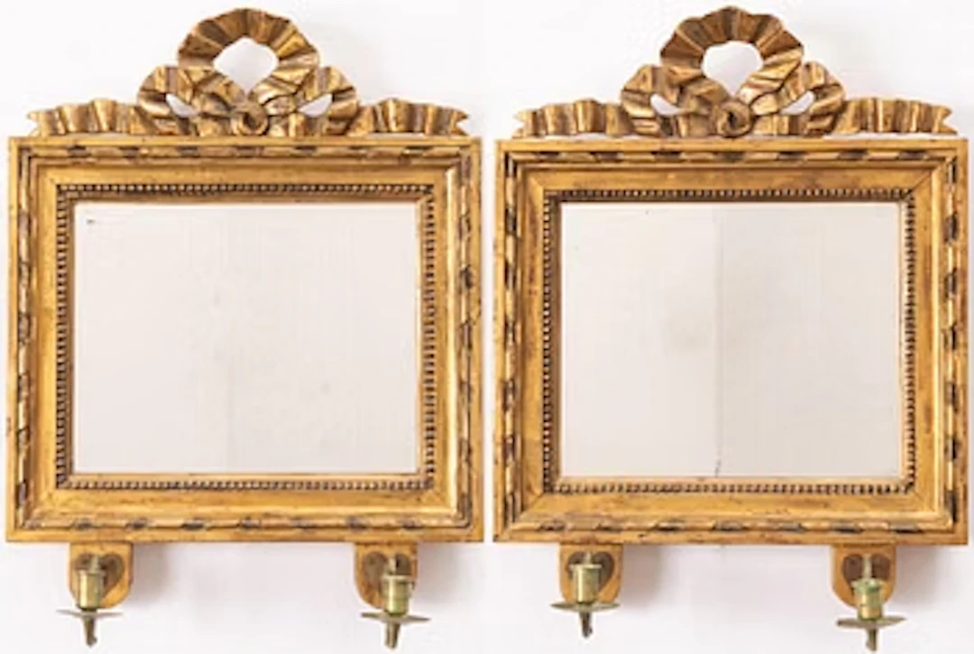 Pair of Gustavian mirror sconces, circa 1800.