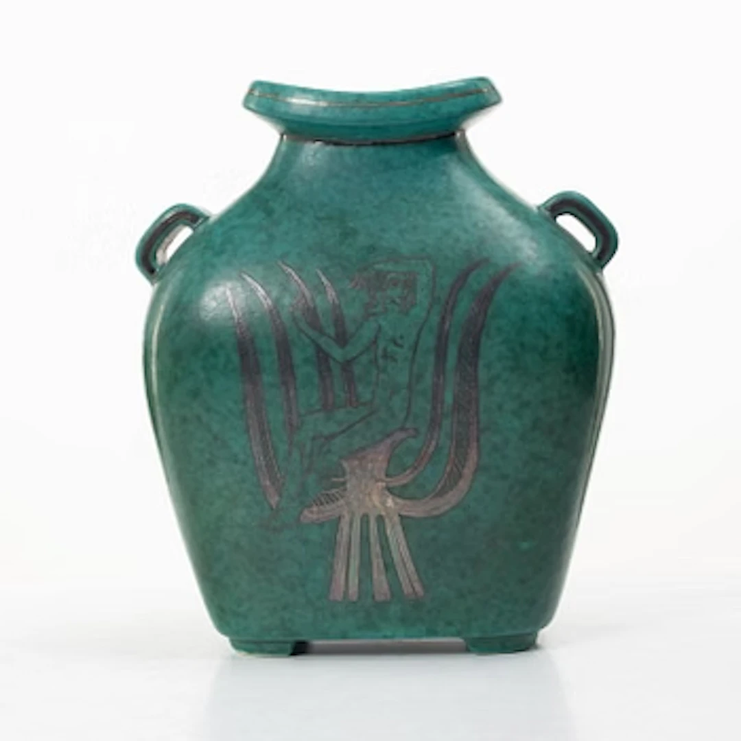 Wilhelm Kåge, Stoneware vase, “Argenta”, Gustavsberg.