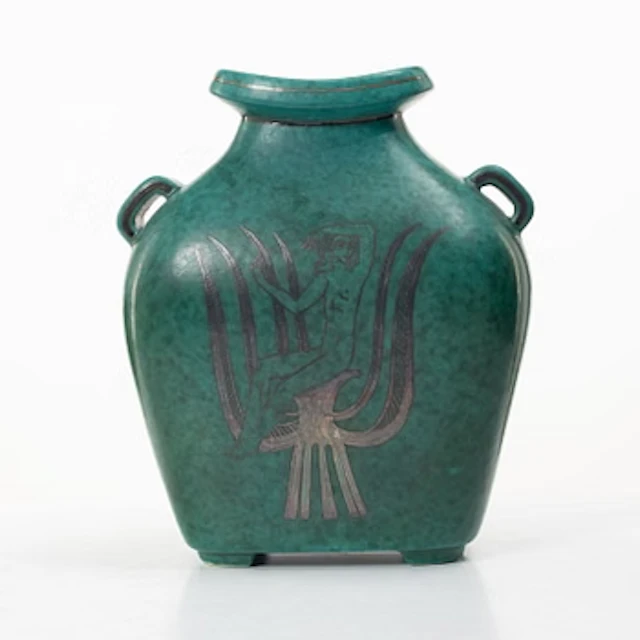 Wilhelm Kåge, Stoneware vase, “Argenta”, Gustavsberg.