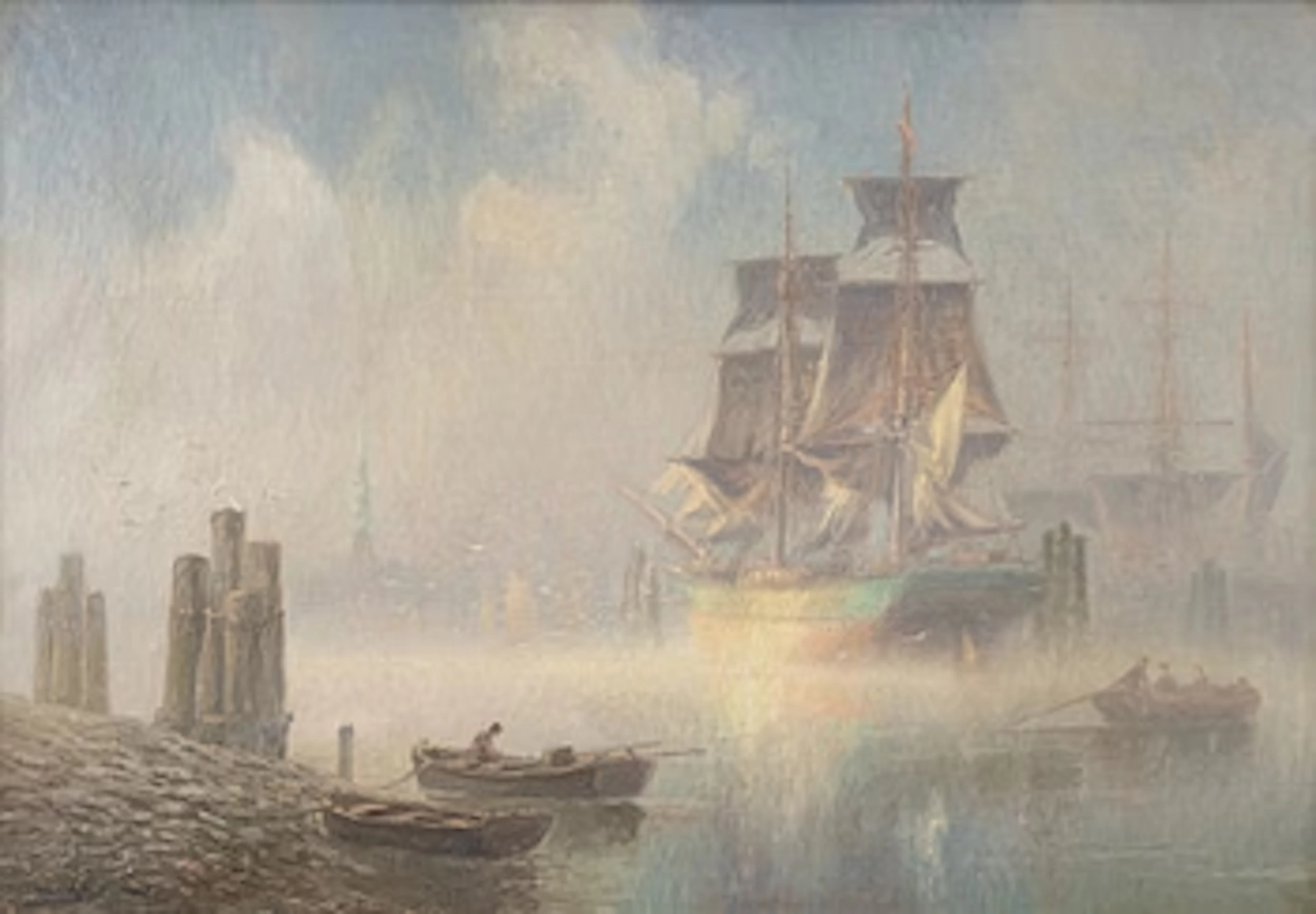 Adolf Bock, Sailing Ship at Anchor.