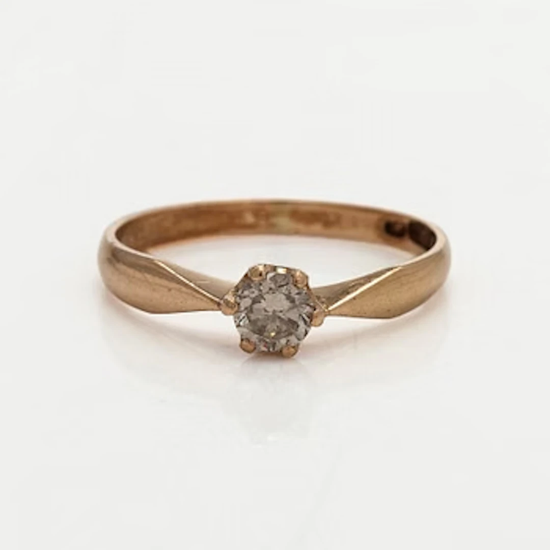 Ring, brilliant cut diamond 0.29 ct, 14K gold, 1992.