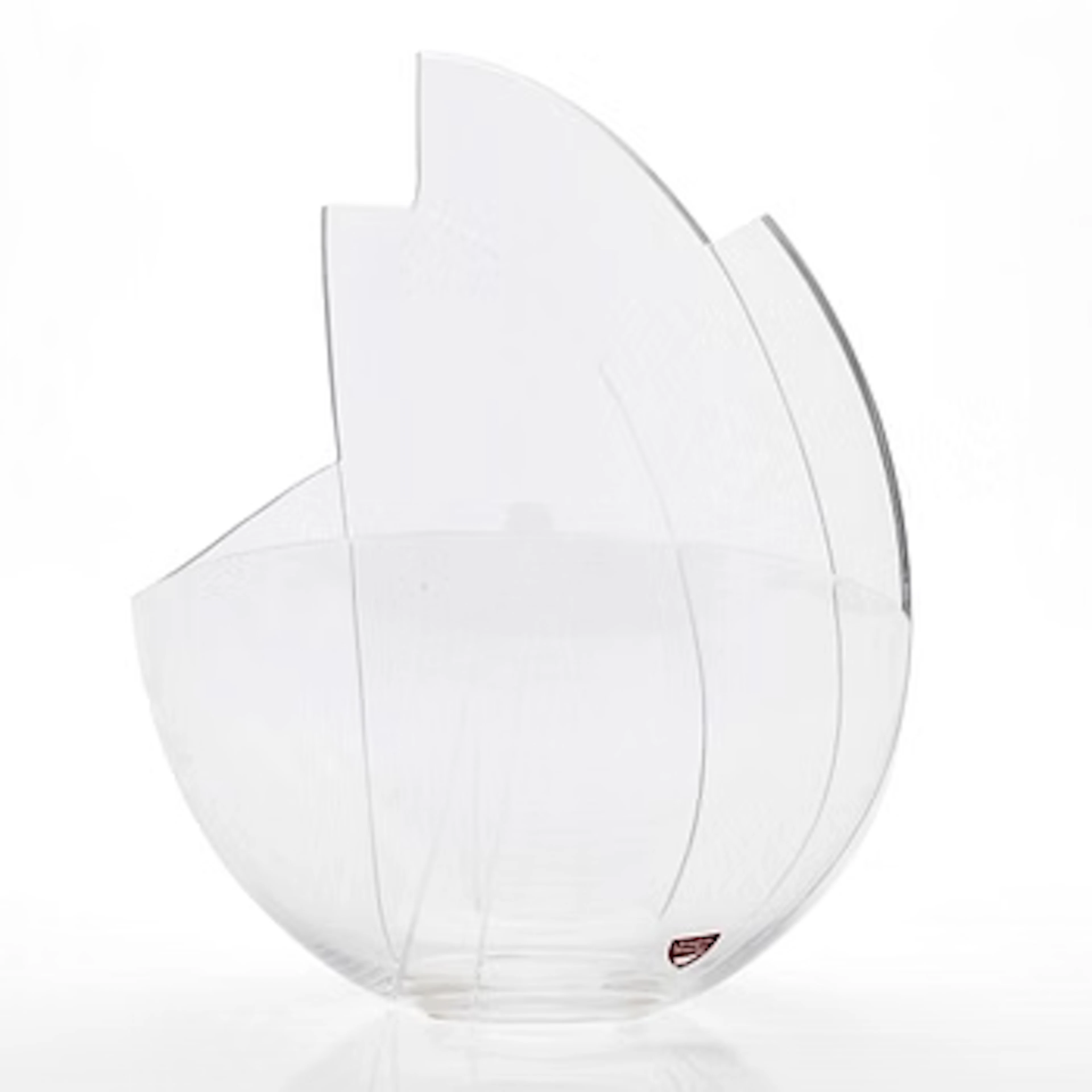 Gunnar Cyrén, Bowl, boat-shaped, Orrefors, 1983.