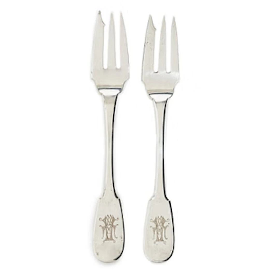 A set of twelve Finnish silver fish forks, mark of Gustav Roland Mellin