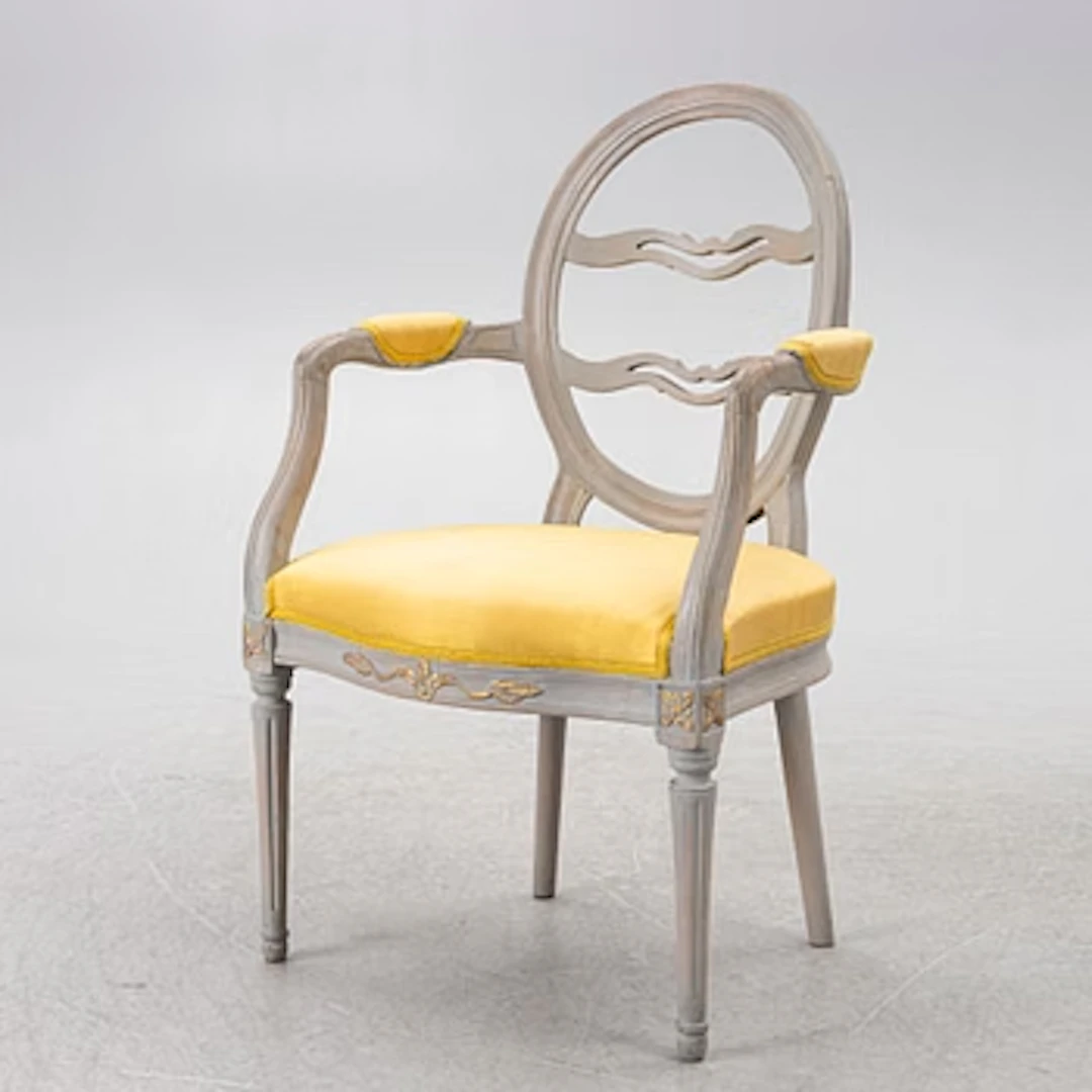 Armchair, so-called laughter chair, 18th century, Gustavian.