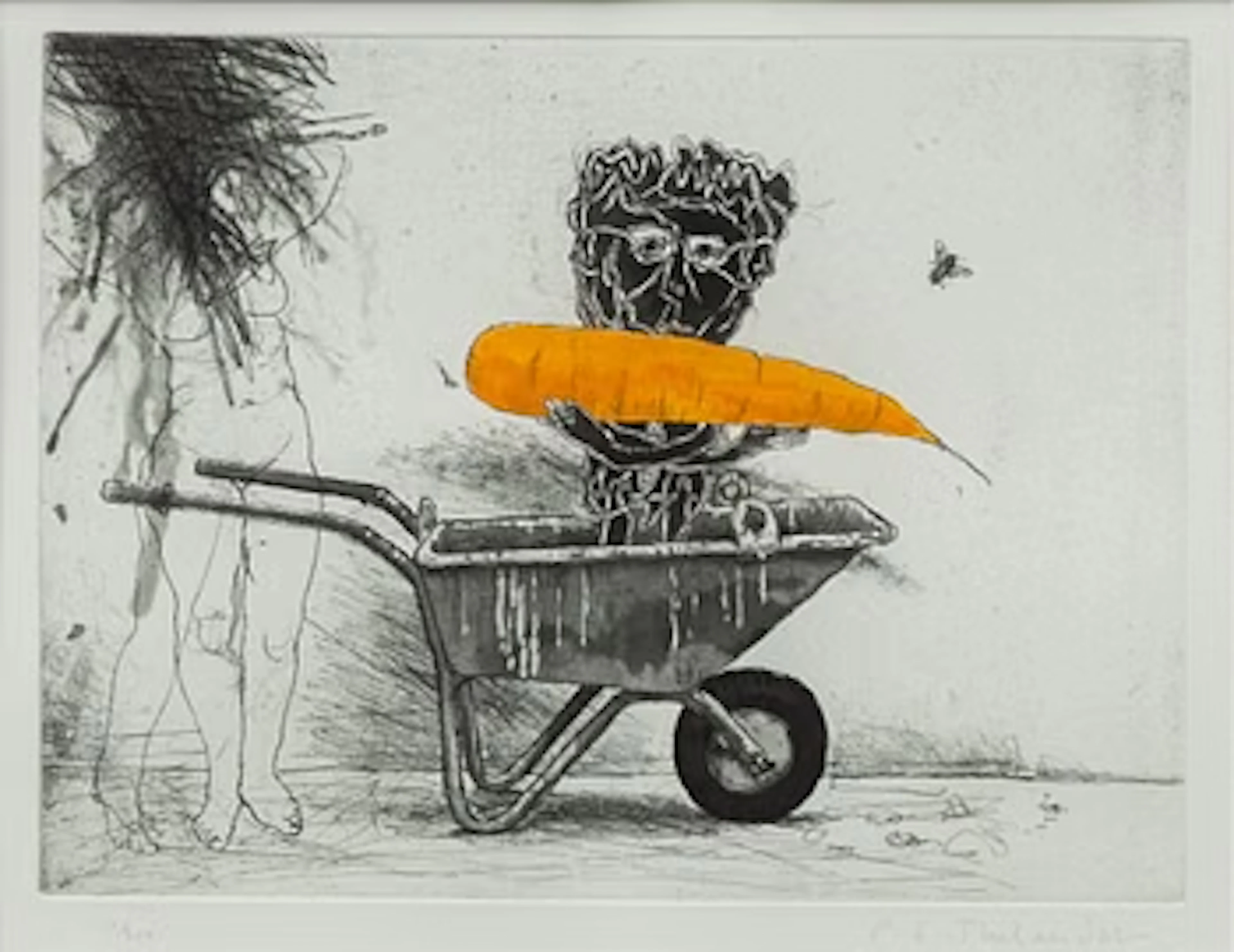 PG Thelander, Composition with a Carrot in a Wheelbarrow.