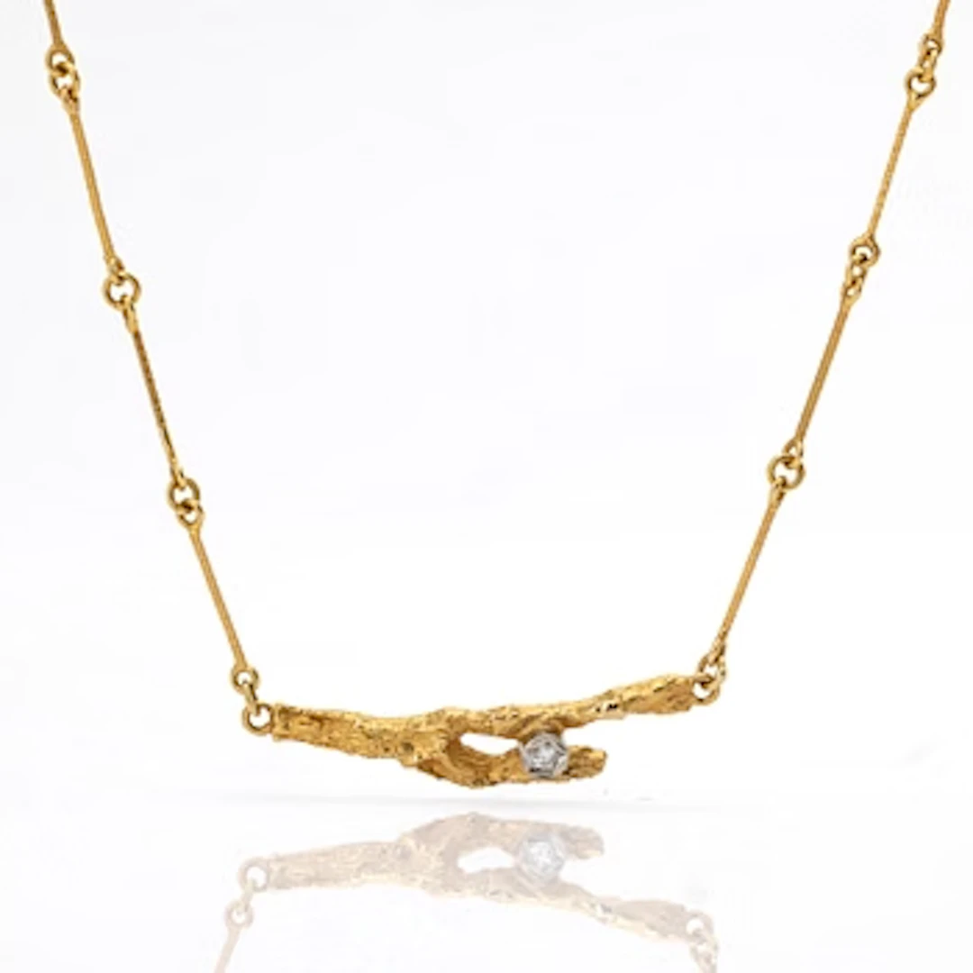 Björn Weckström, Necklace, "Diamond Bud", 18K gold, diamond, Lapponia.
