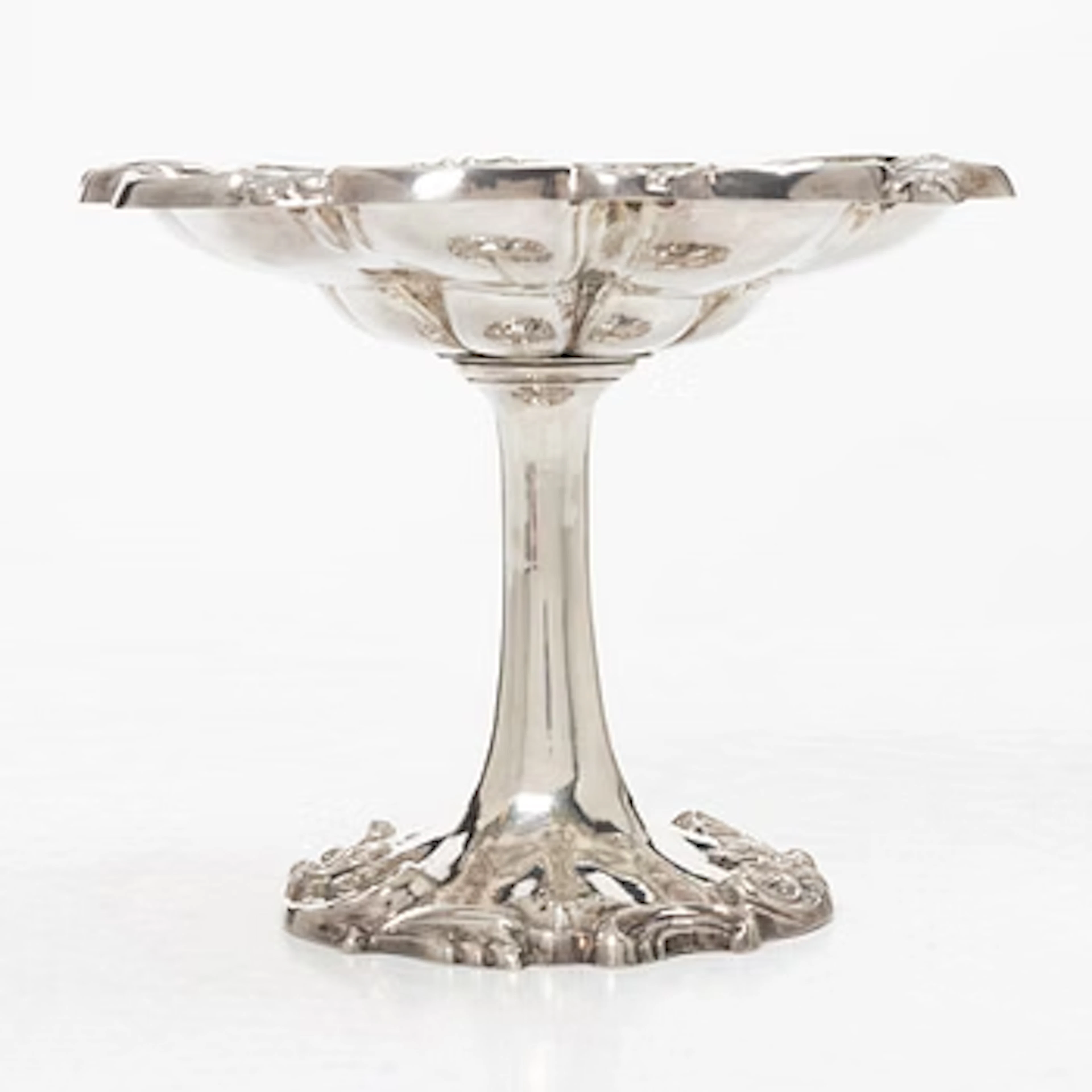 A Swedish 19th century silver bowl on foot, mark of Christian Hammer