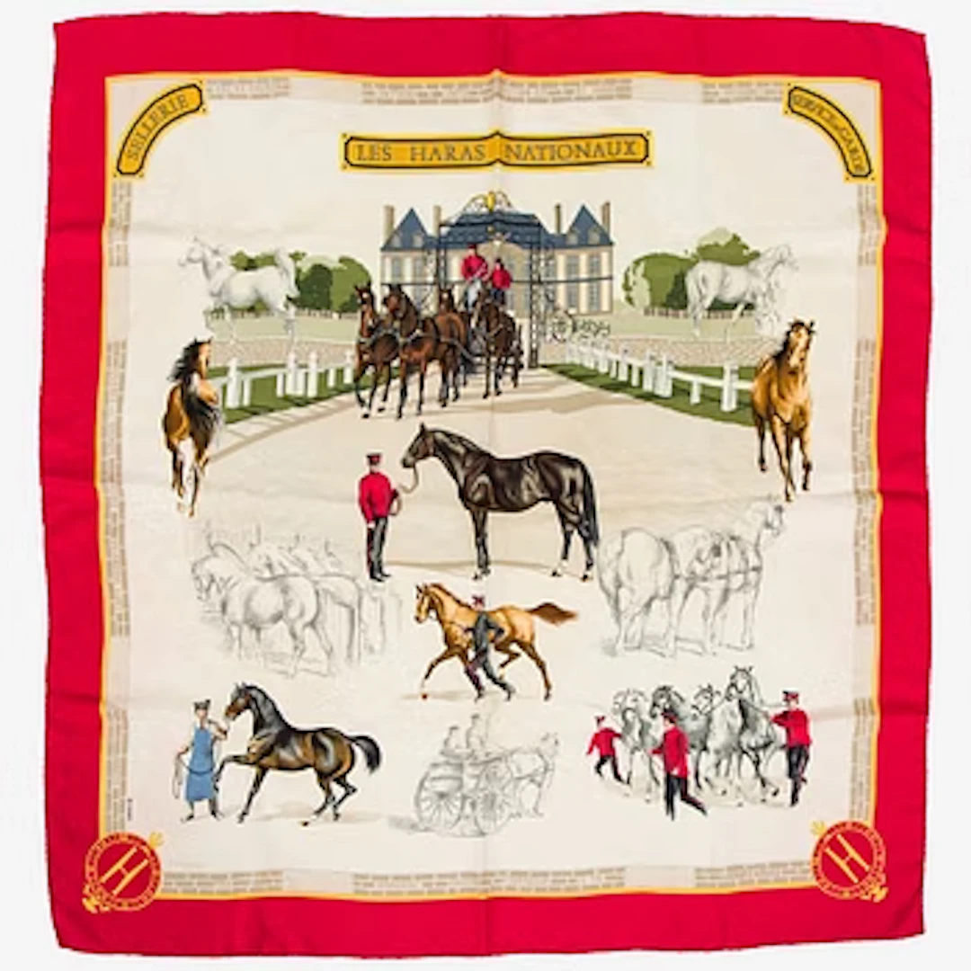 Hermès, a "Les Haras Nationaux" silk scarf.