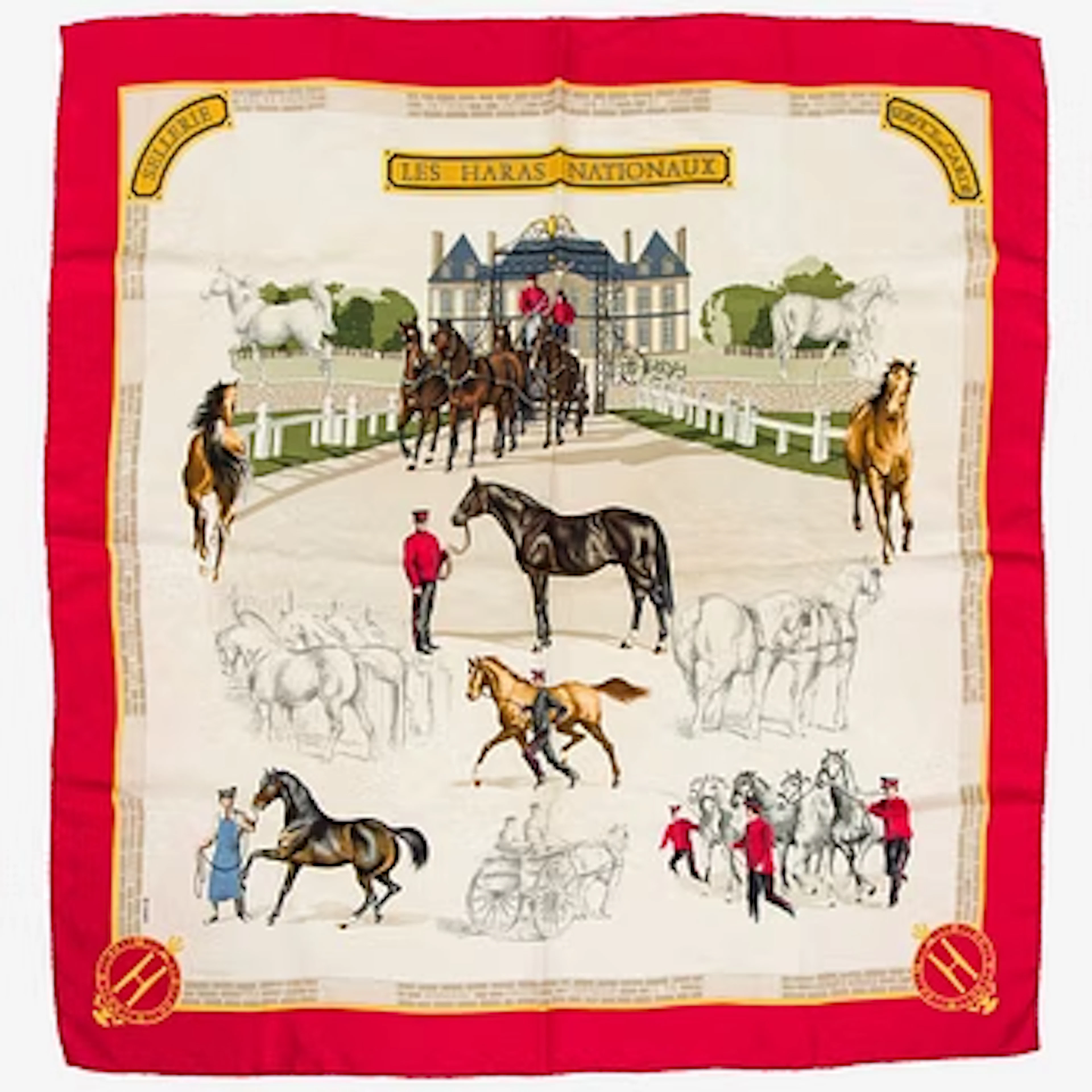 Hermès, a "Les Haras Nationaux" silk scarf.