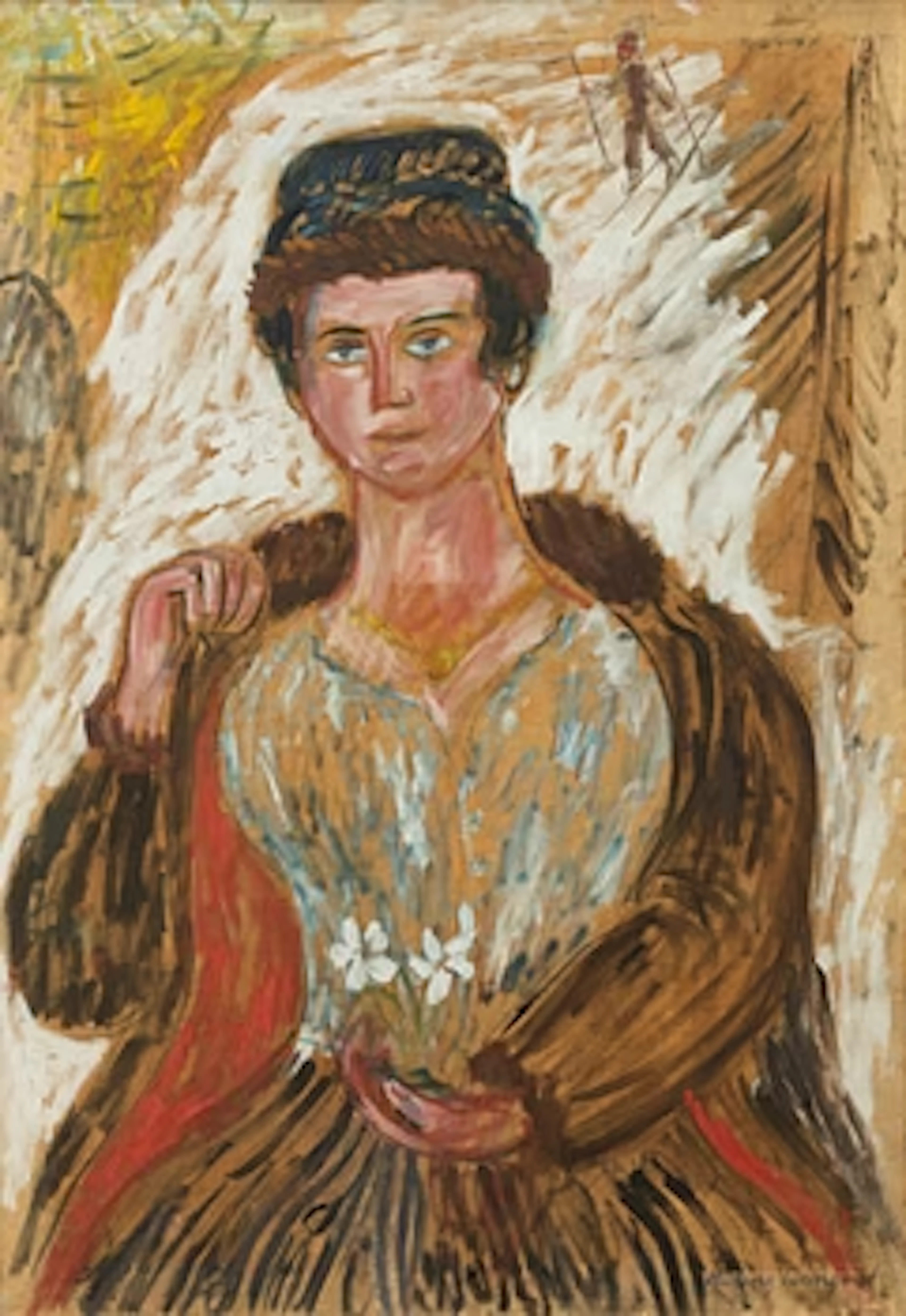 Hilding Linnqvist, Girl on a Ski Slope.