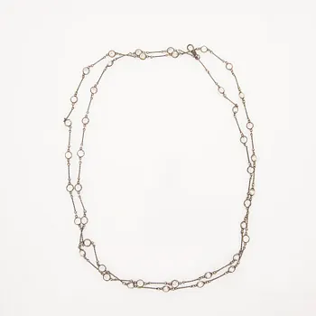 Necklace, silver with crystals.