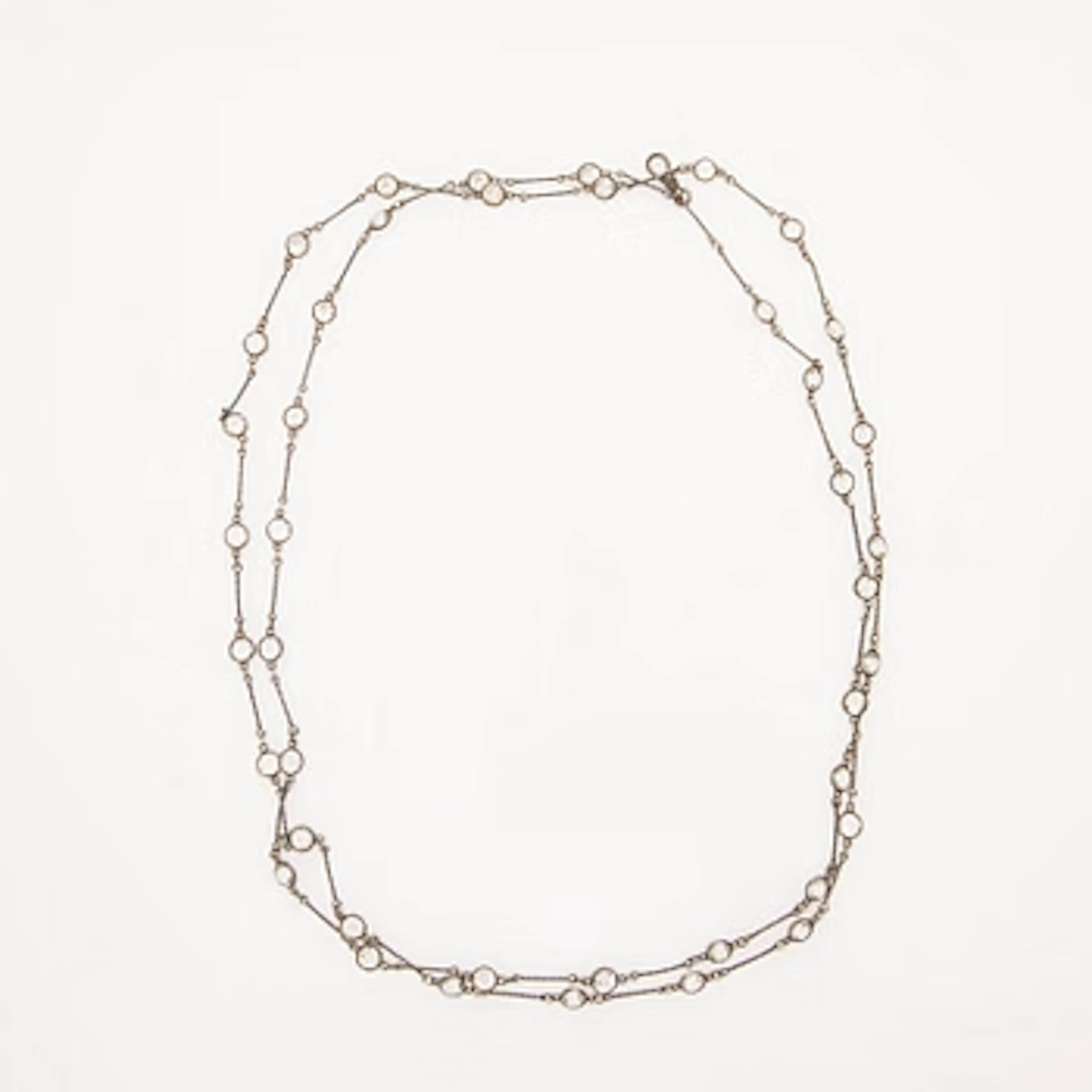 Necklace, silver with crystals.