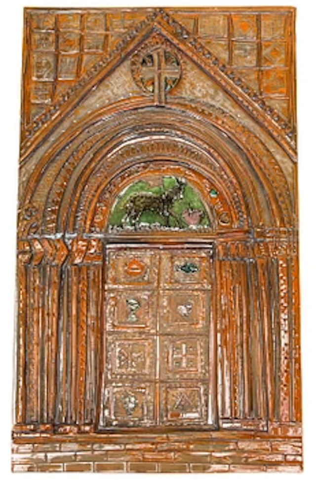 Rut Bryk, a stoneware wall relief signed a tergo BRYK.
