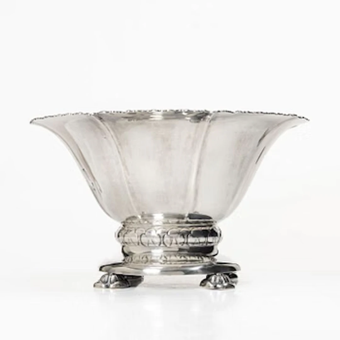 A Finnish silver bowl on foot, mark of Kultakeskus Oy, Tavastehus, 1934.