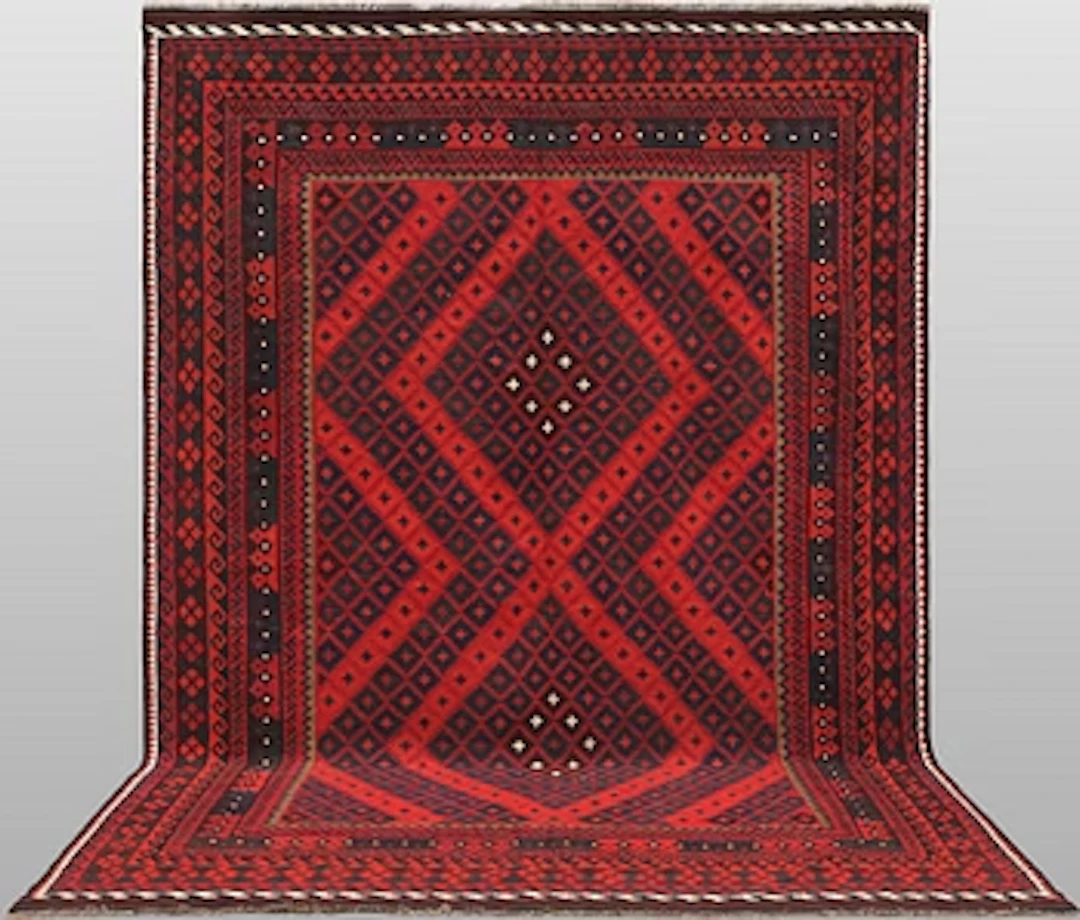 A Afghan kelim carpet, 361 x 241 cm.