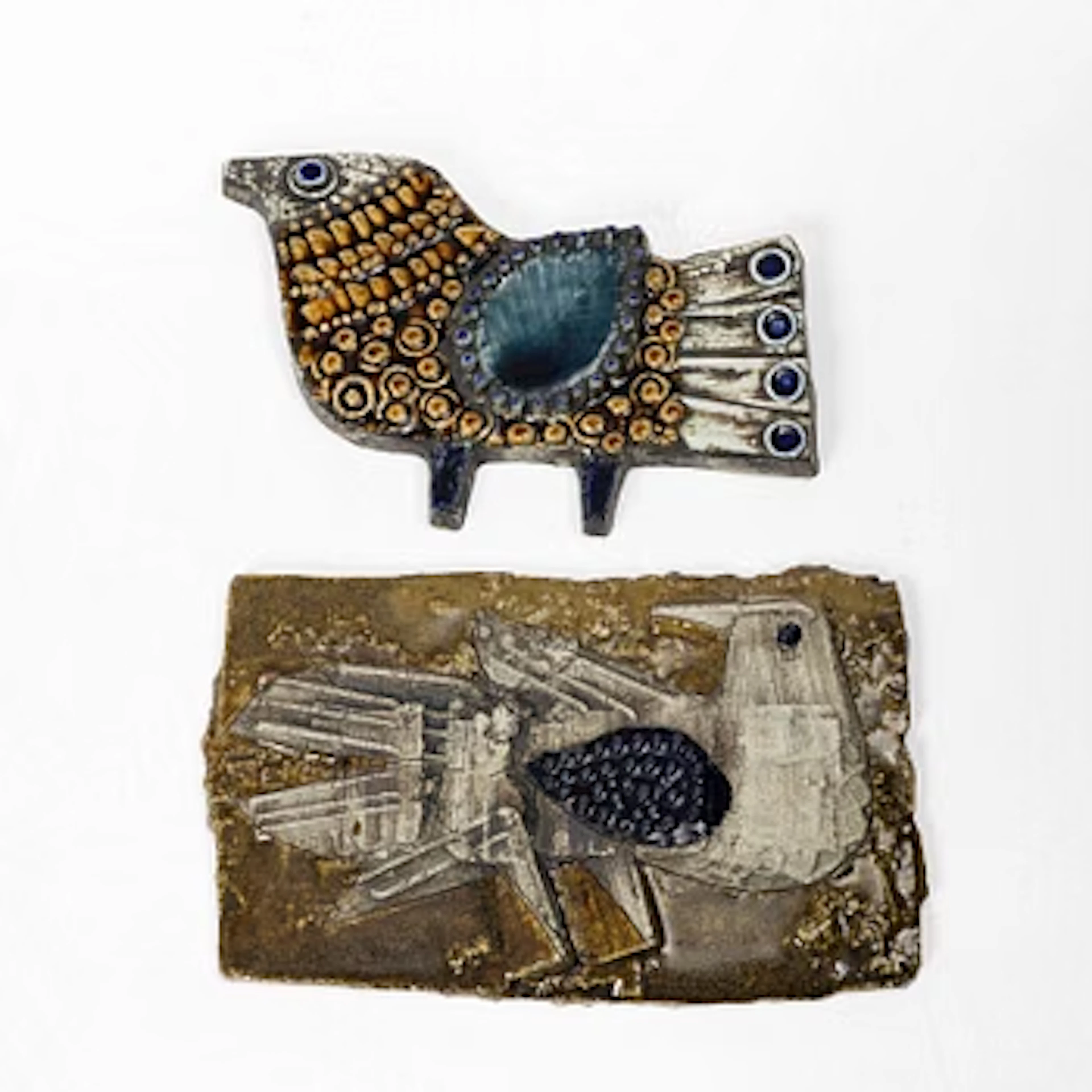 Lisa Larson, Wall reliefs, 2 stoneware, Gustavsberg.