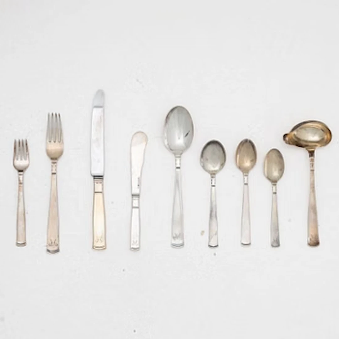 Jacob Ängman, Cutlery set, 53 pieces, silver, “Rosenholm”, GAB, including