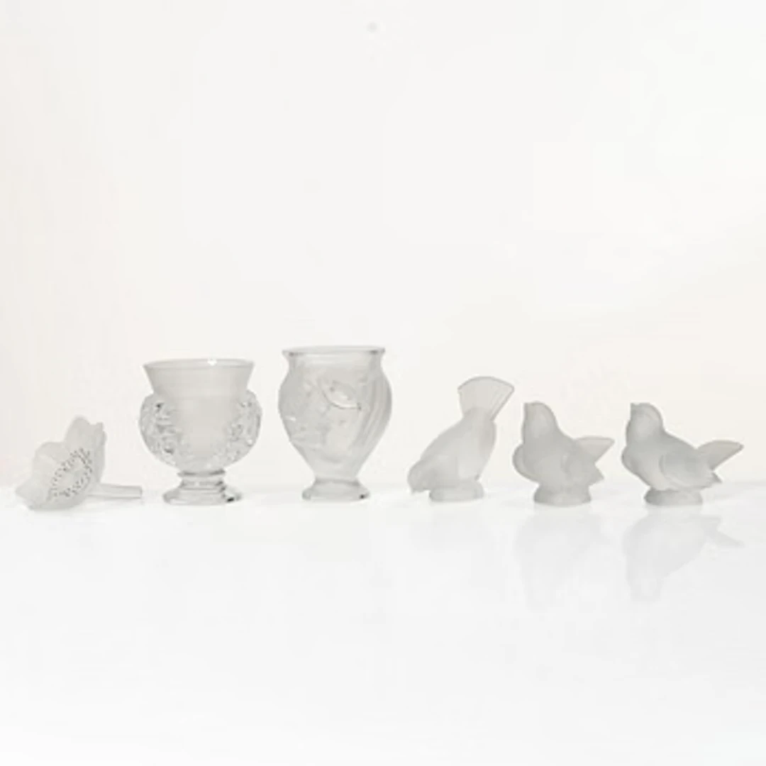 René Lalique, Six glass objects, Lalique, France, second half of the