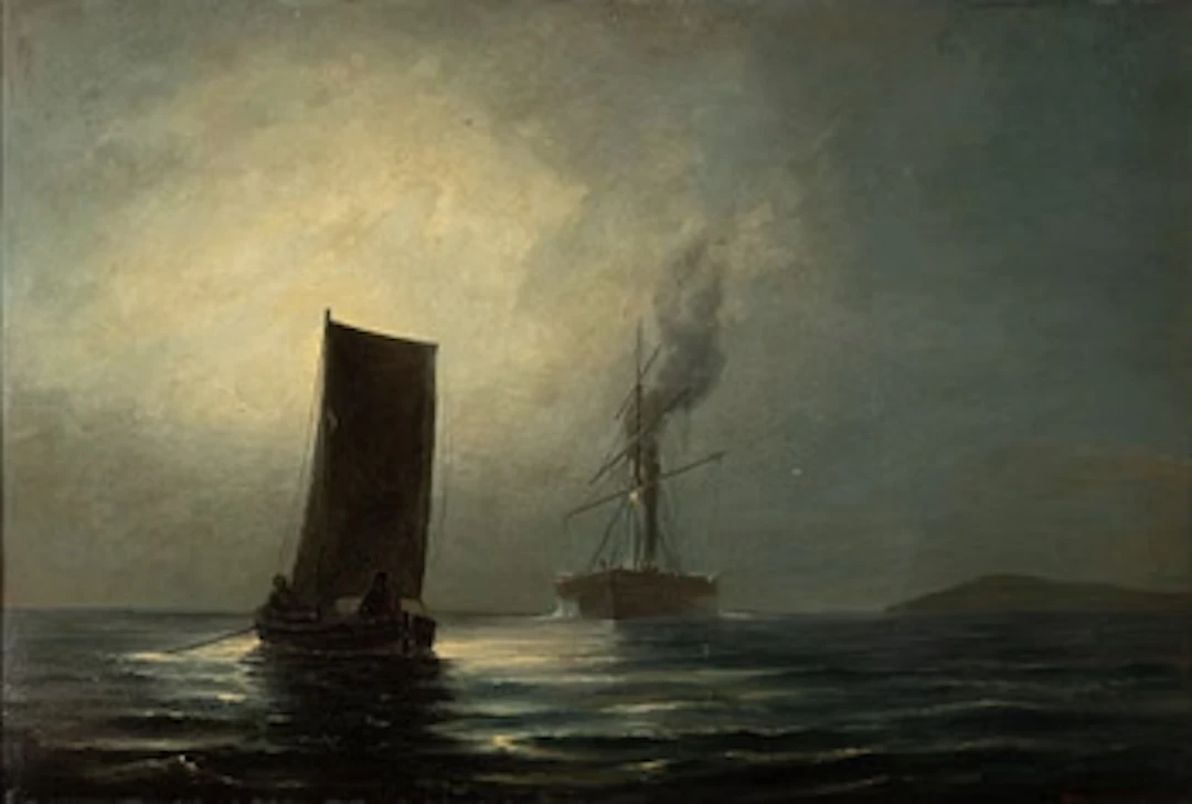 Adolf Nordling, Sailing ships off the coast.