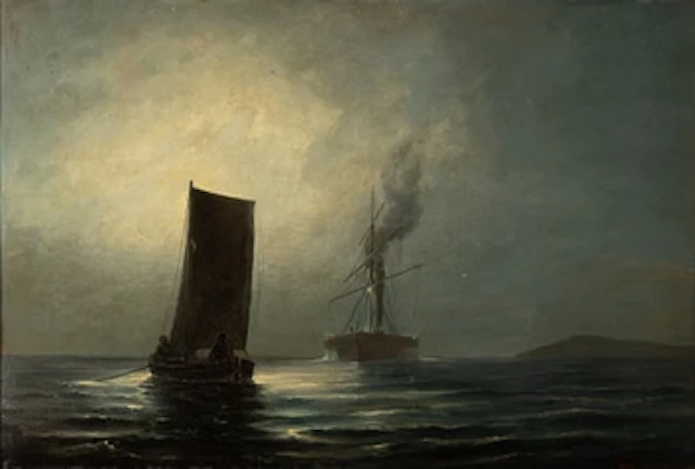 Adolf Nordling, Sailing ships off the coast.