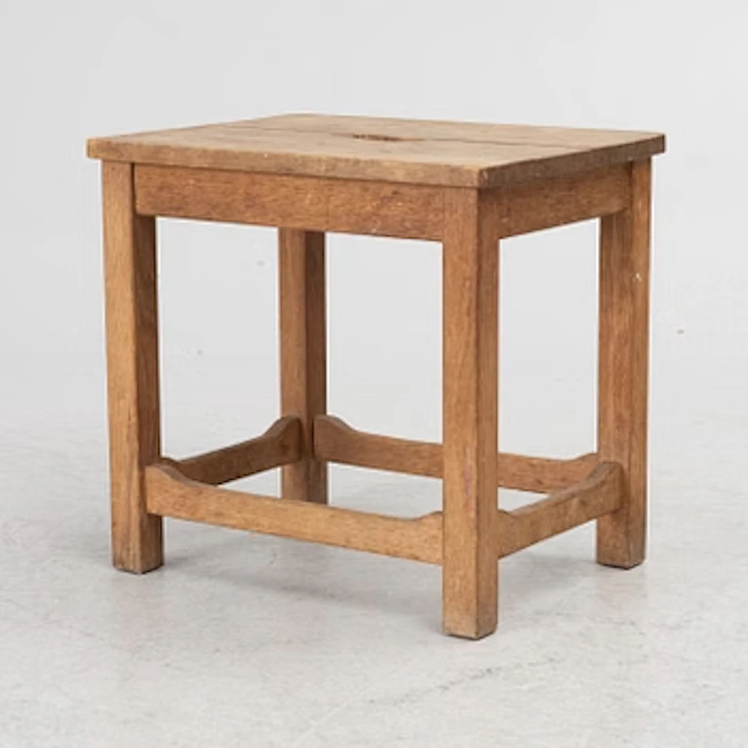 Nordiska Kompaniet, an oak stool, Sweden a pair of oak stools. The
