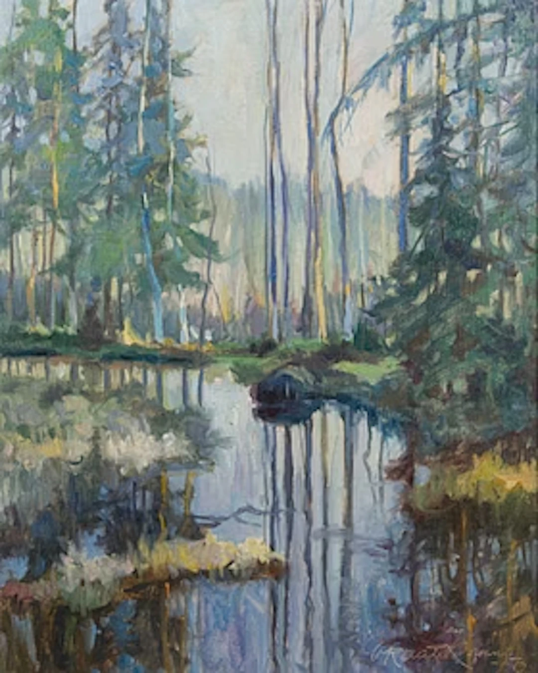 Orvo Raatikainen, River landscape.