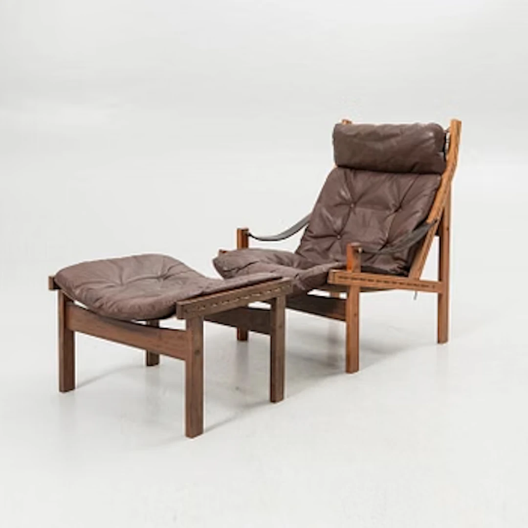 Torbjørn Afdal, Armchair with footstool, “Hunter”, Stranda Industri