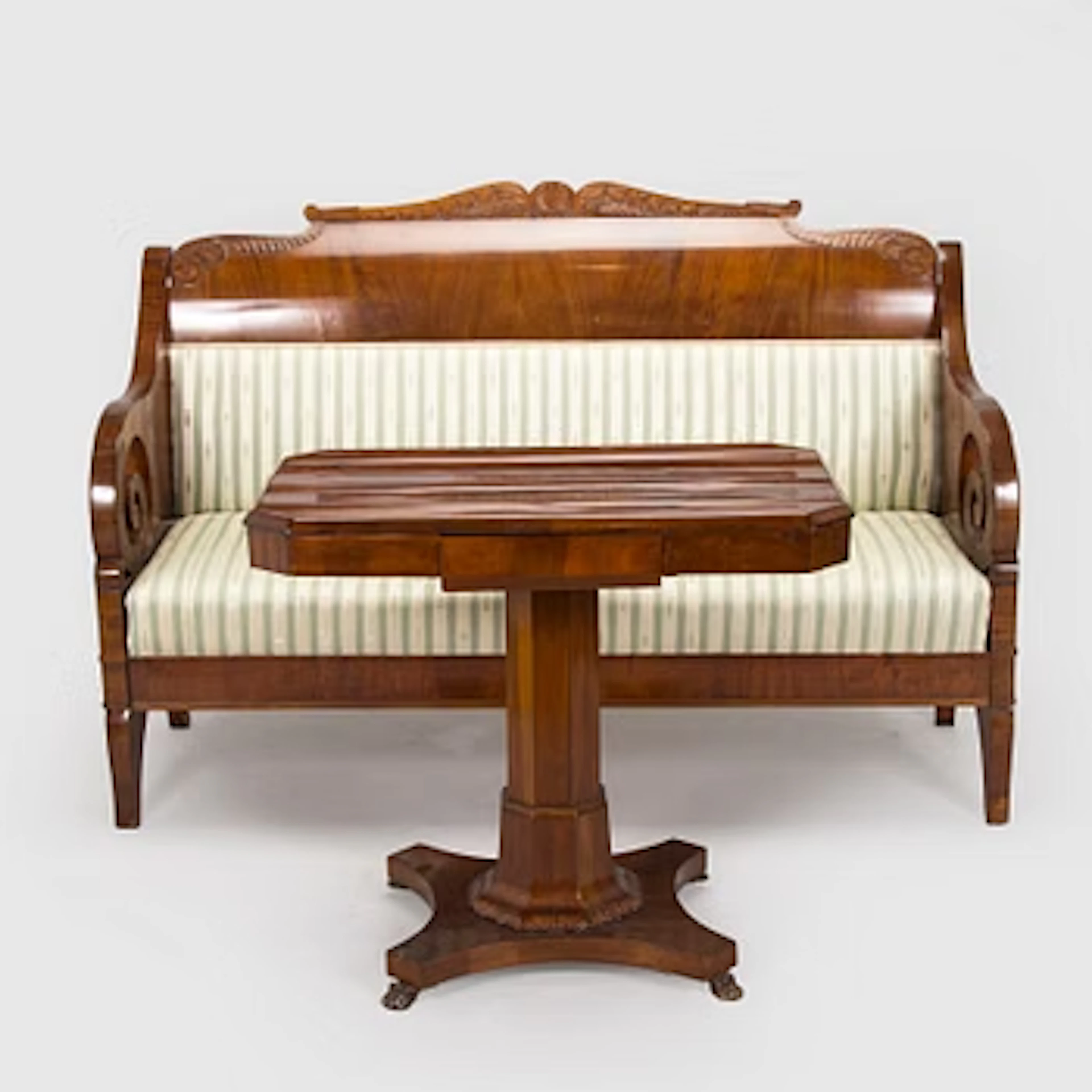 Sofa and table, Biedermeier style, latter half of 19th century.
