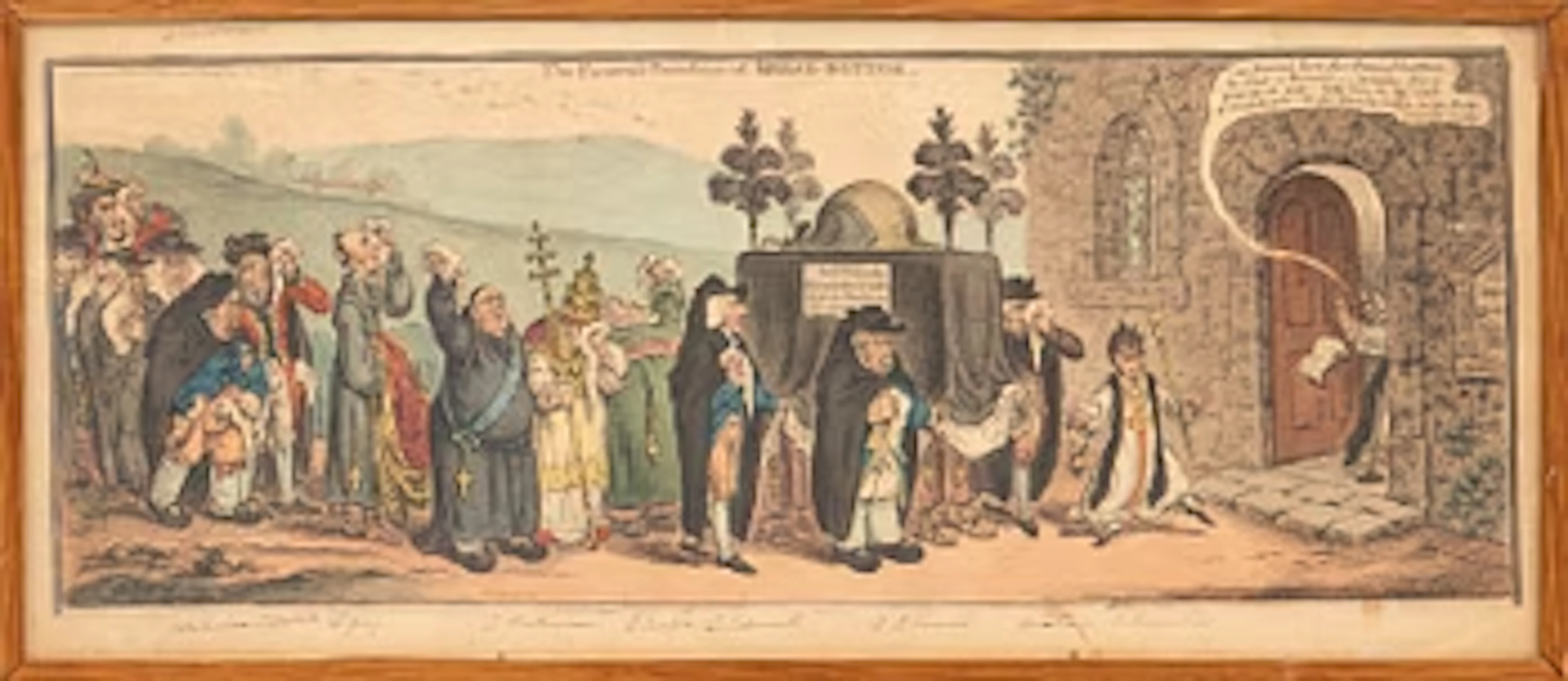 James Gillray, "The Funeral Procession of Broad-Bottom" 1807.