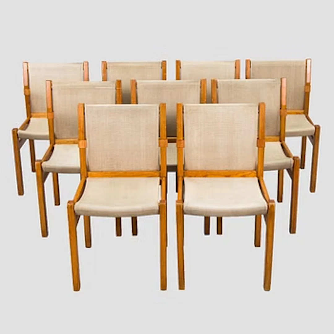 Pirkko Stenros, A set of eight 1950s chairs, Artek.